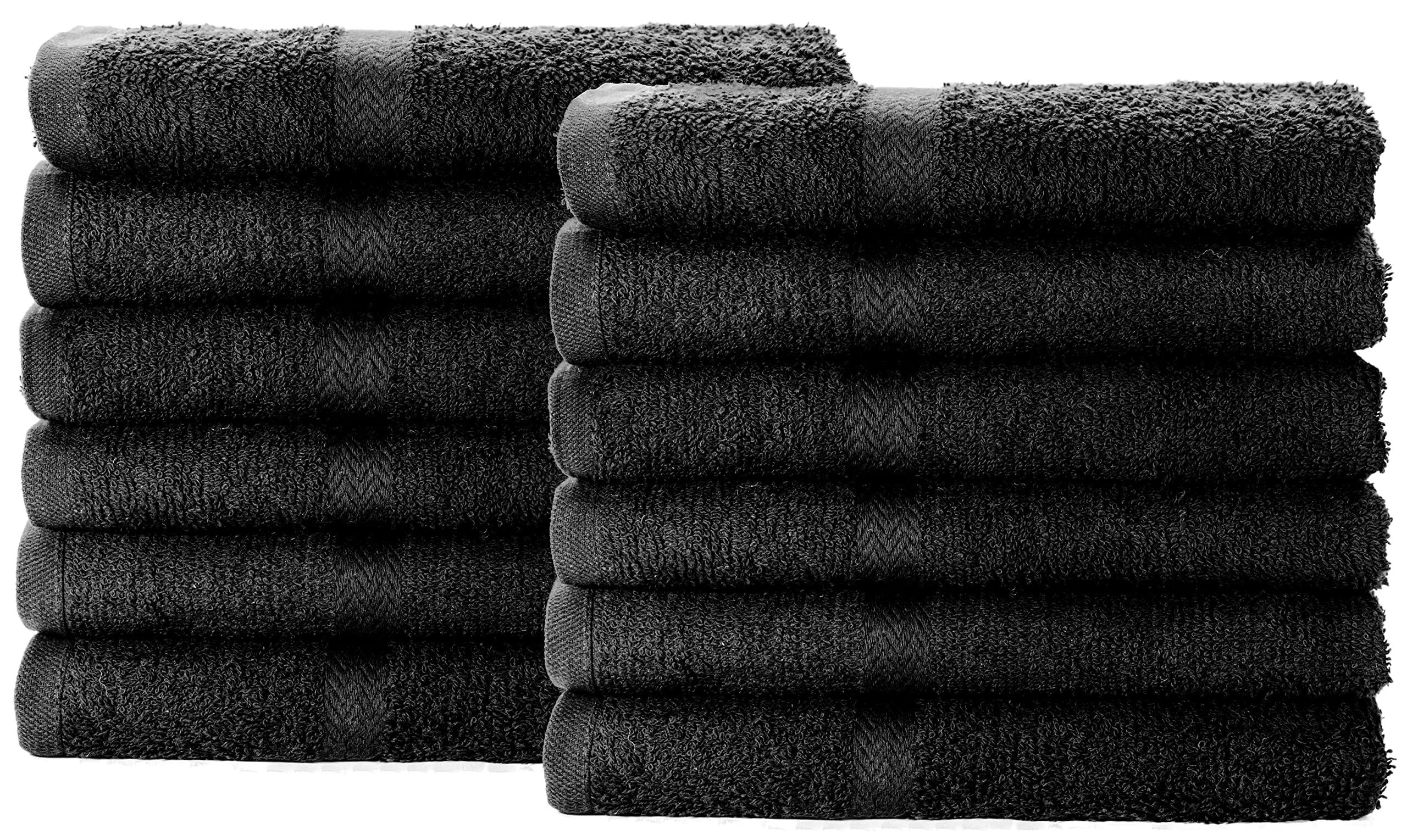 Simpli-Magic 79178 Cotton Hand Towels, 16''X27'', Black, Not Bleach Proof, 12 Count