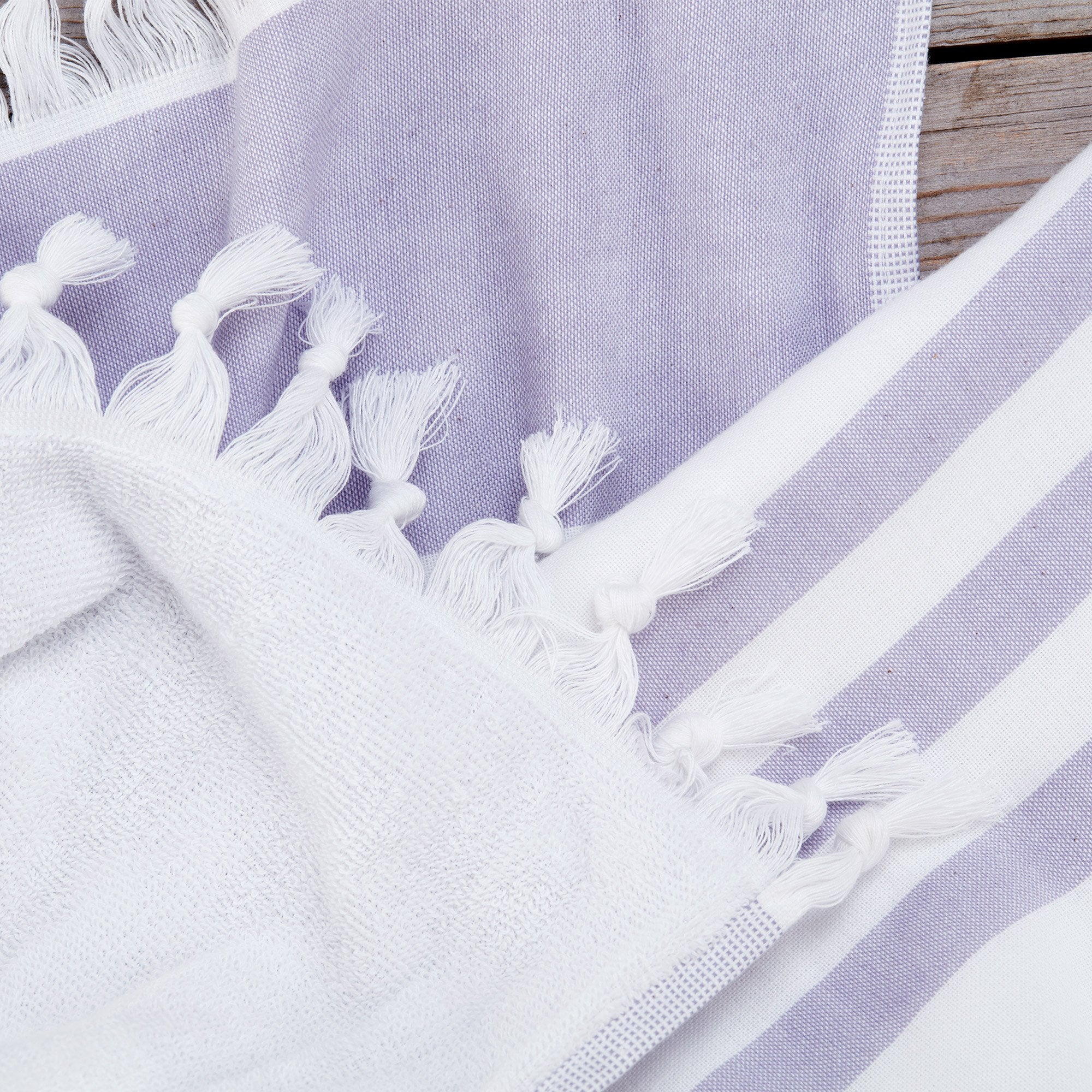 Laguna Beach Textile Co. Soft Turkish Fouta Beach Towel - Lavender Purple, 400 Gsm