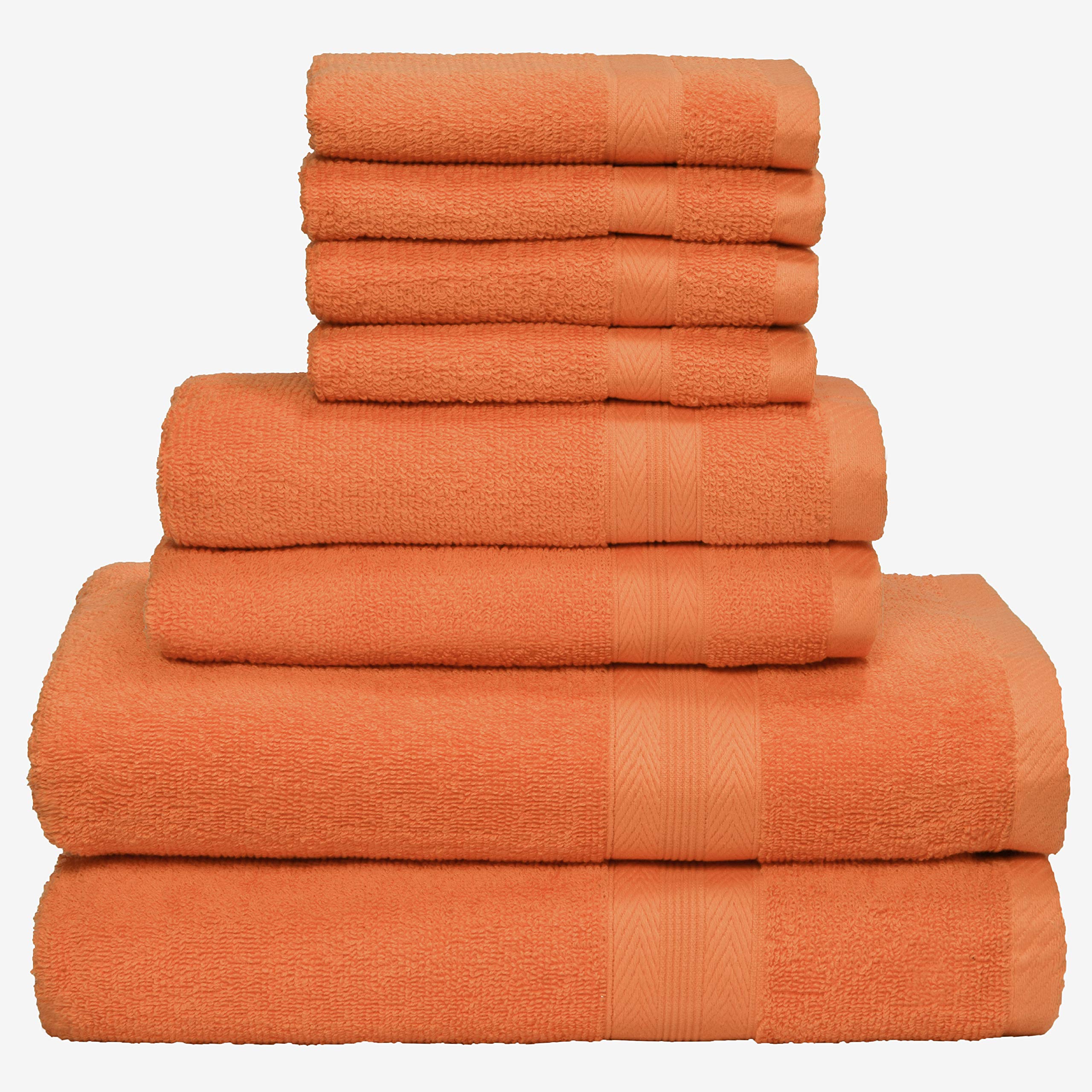 Boutiquo 8 Piece Towel Set 100% Ring Spun Cotton, 2 Bath Towels 27X54, 2 Hand Towels 16X28 And 4 Washcloths 13X13 - Ultra Soft H