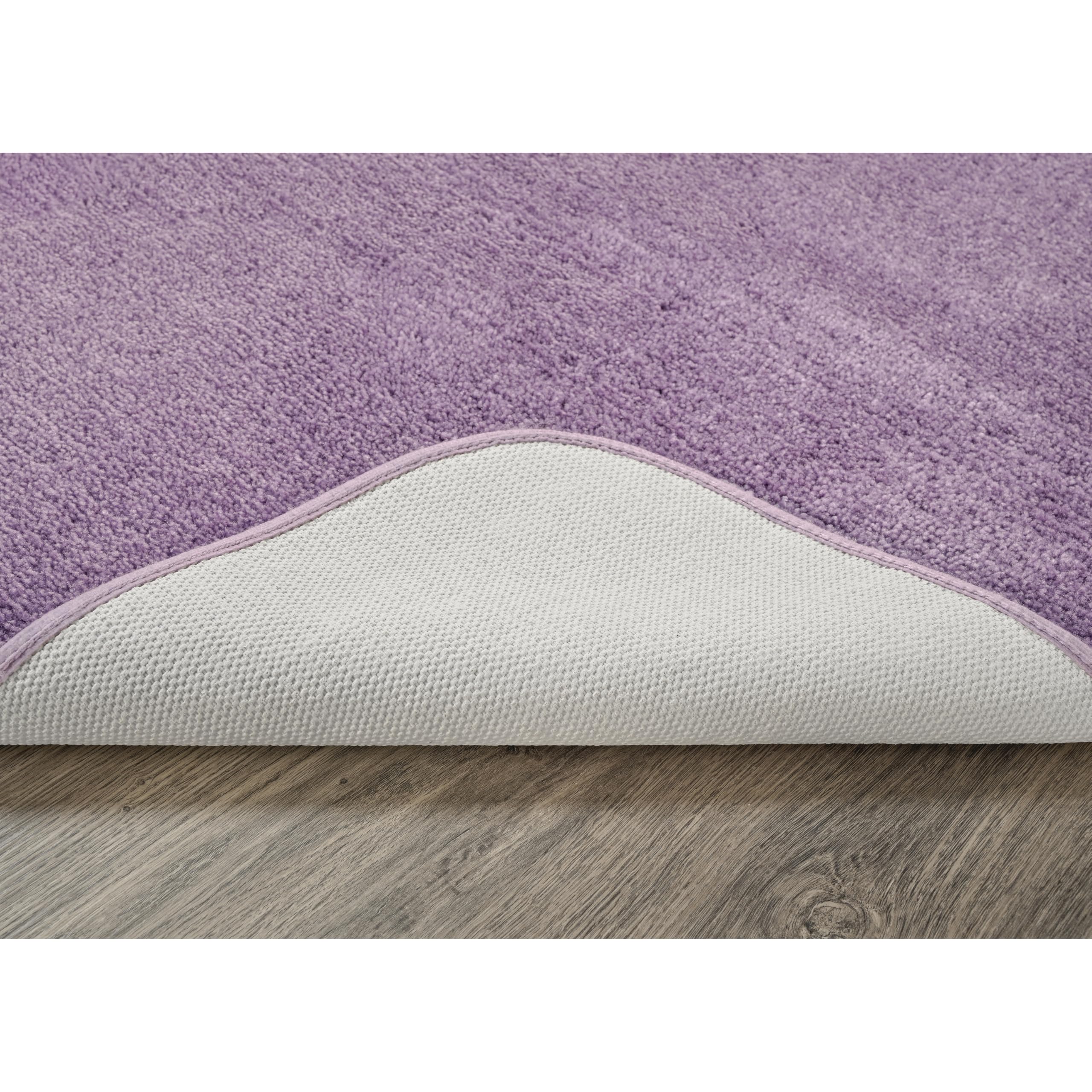 Garland Rug Traditional Nylon Washable Purple 2 Bath Rugs (21 X 34, 22 X 60) - Soft, Absorbent, And Stylish For Your Bat