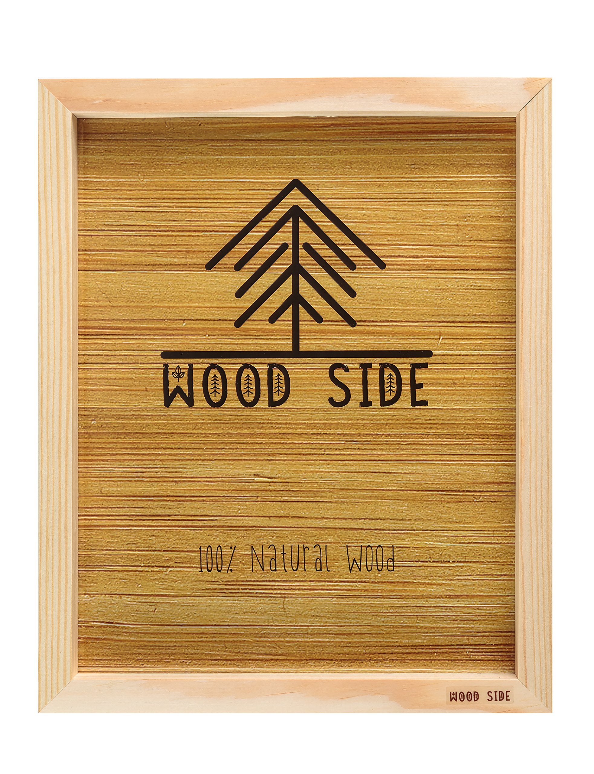 Wood Side Wooden Poster Picture Frame 16x20-100% Natural Eco Unfinished Solid Pine Wood with Thick Borders for Wall Mounting Pho