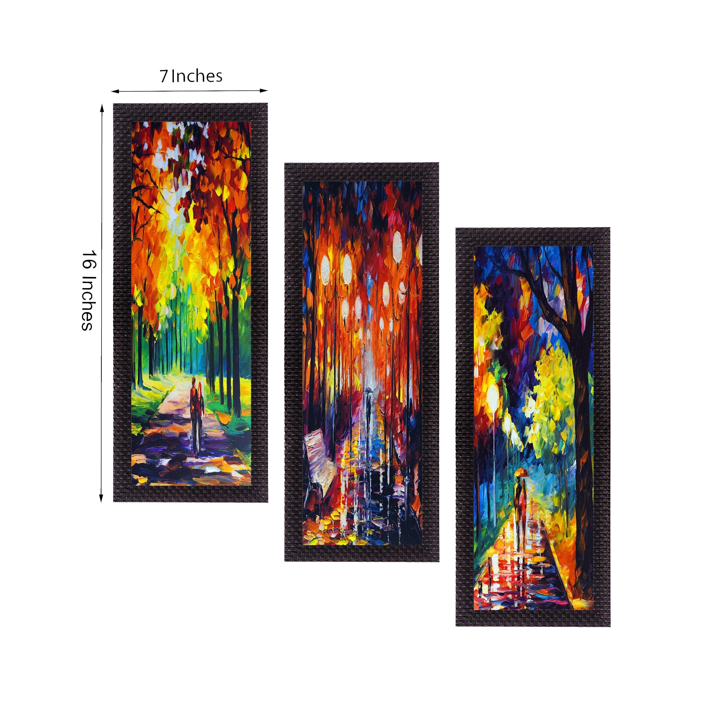 Ecraftindia Loving Couple Uv Art Painting (Synthetic Wood, 53 Cm X 41 Cm, Set Of 3, Satin Matt Texture, C3Fpb2153)