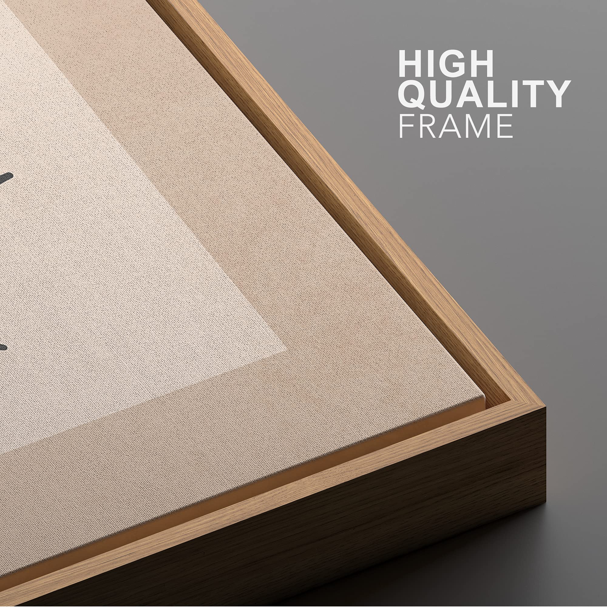 Ashbrook Framed Canvas Print Wall Art Mid-Century Leaf Silhouette On Orange Polygon Floral Botanical Illustrations Modern Bohemi