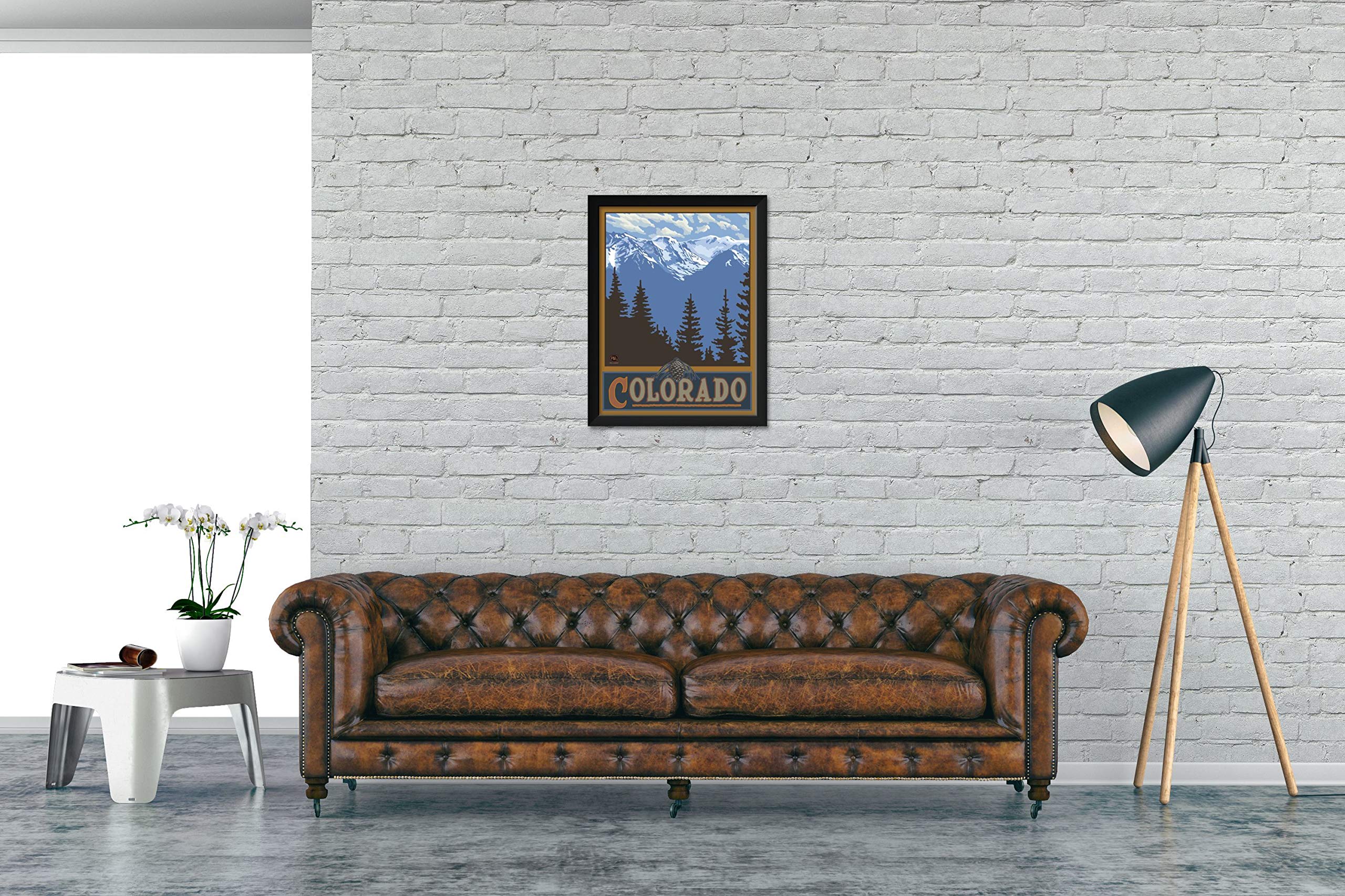 Colorado Snowy Mountain Ridges Professionally Framed Art Print From Travel Artwork By Artist Paul A. Lanquist Framed Art Size: 2