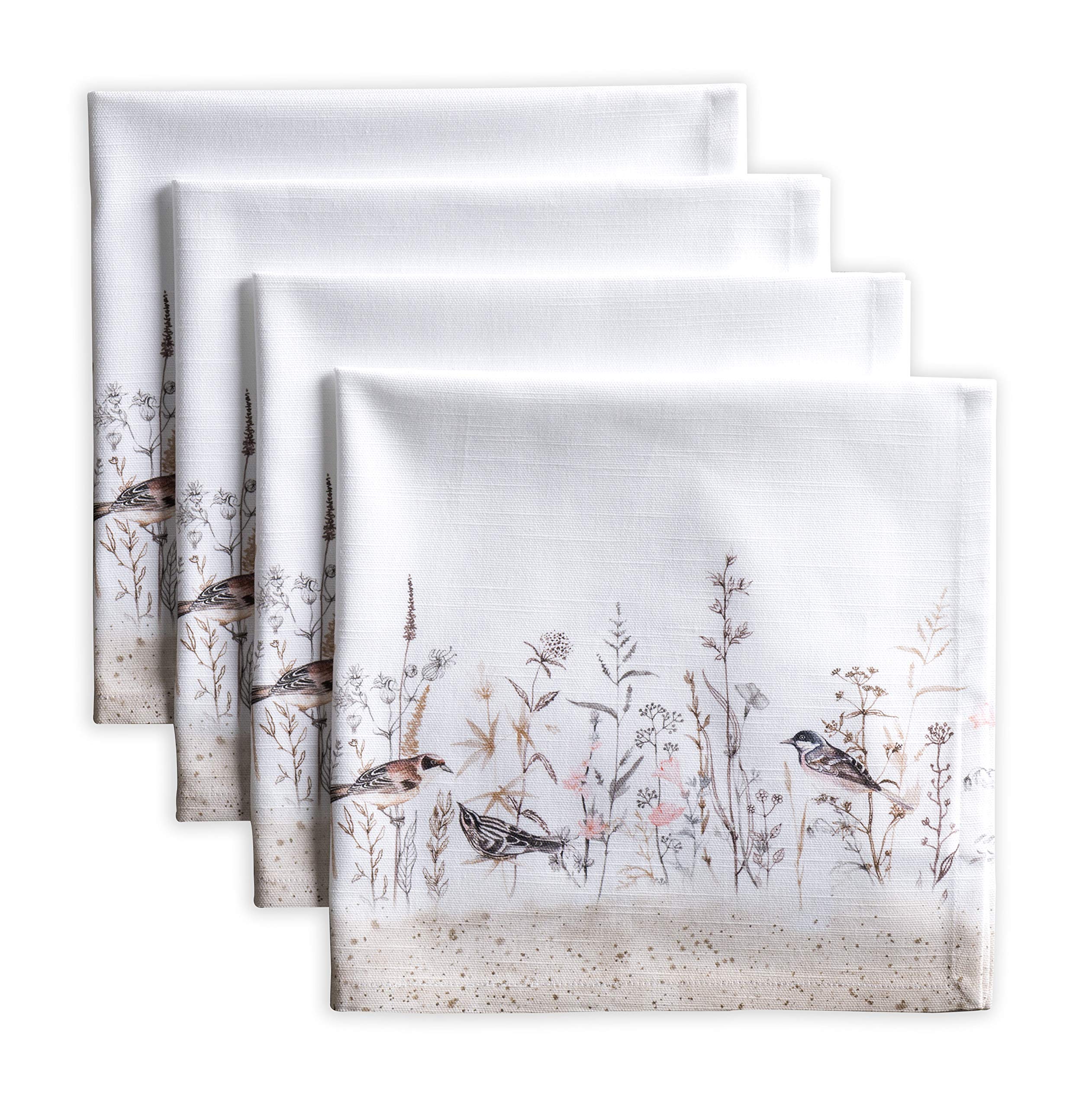 Maison D' Hermine Napkins 100% Cotton Decorative Set Of 4 Cloth Napkin Washable Dinner Napkins For Gifts, Holiday, Wedding & Din
