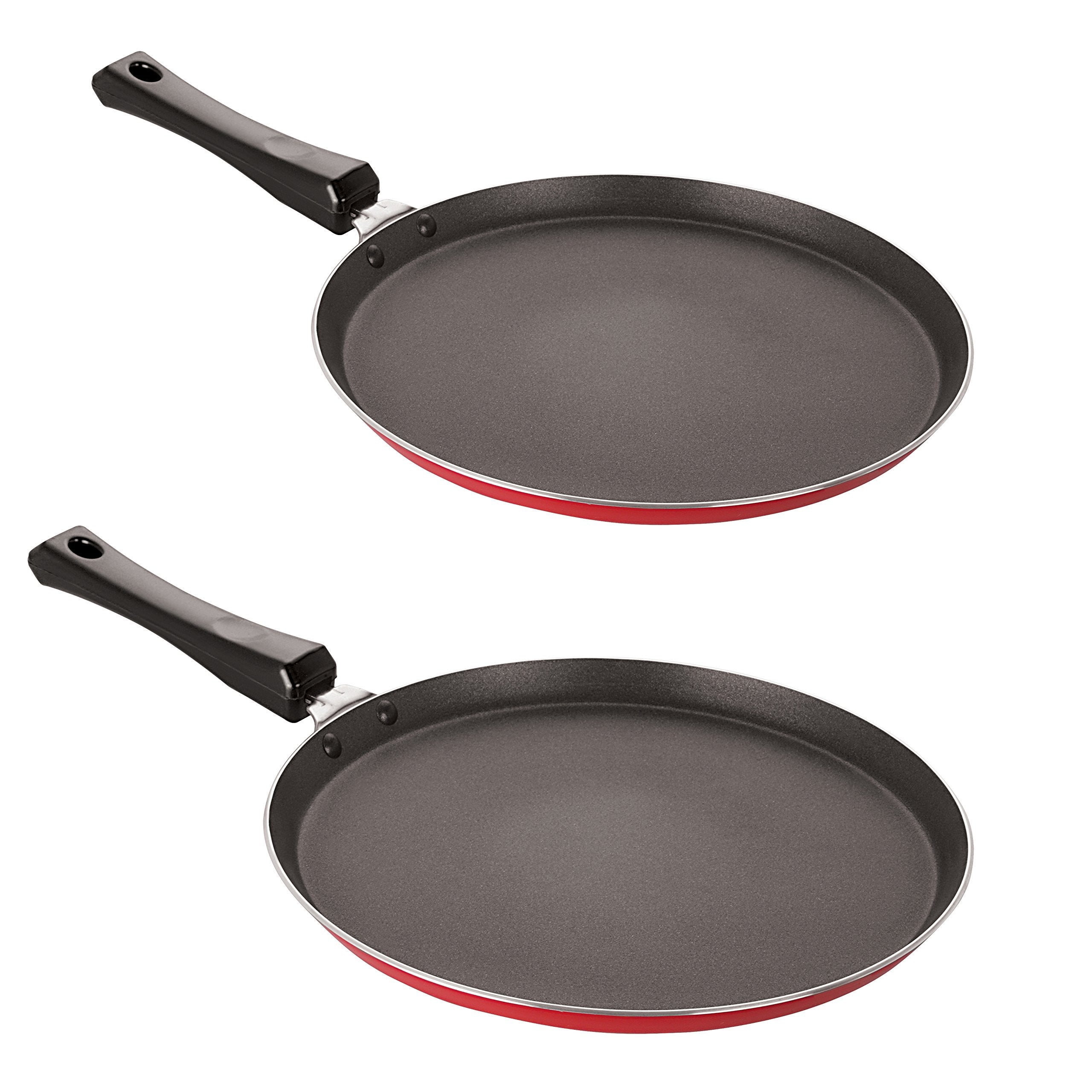 Nirlon NonStick Aluminium Cookware Set, 2Pieces, Red (2.6Mm_Ft10_Ft11)