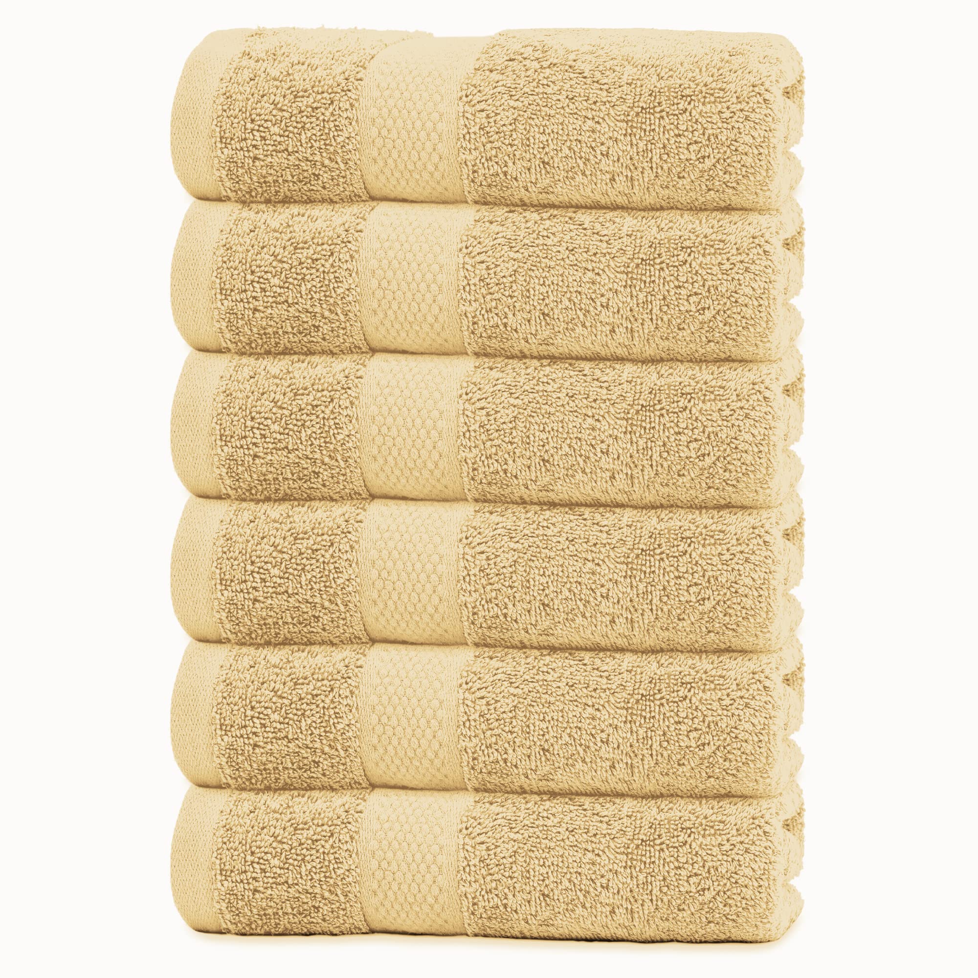 Infinitee Xclusives Premium Sand Hand Towels - Pack Of 6, 16X28 Inches Bathroom Hand Towel Set, Hotel & Spa Quality Hand Towels