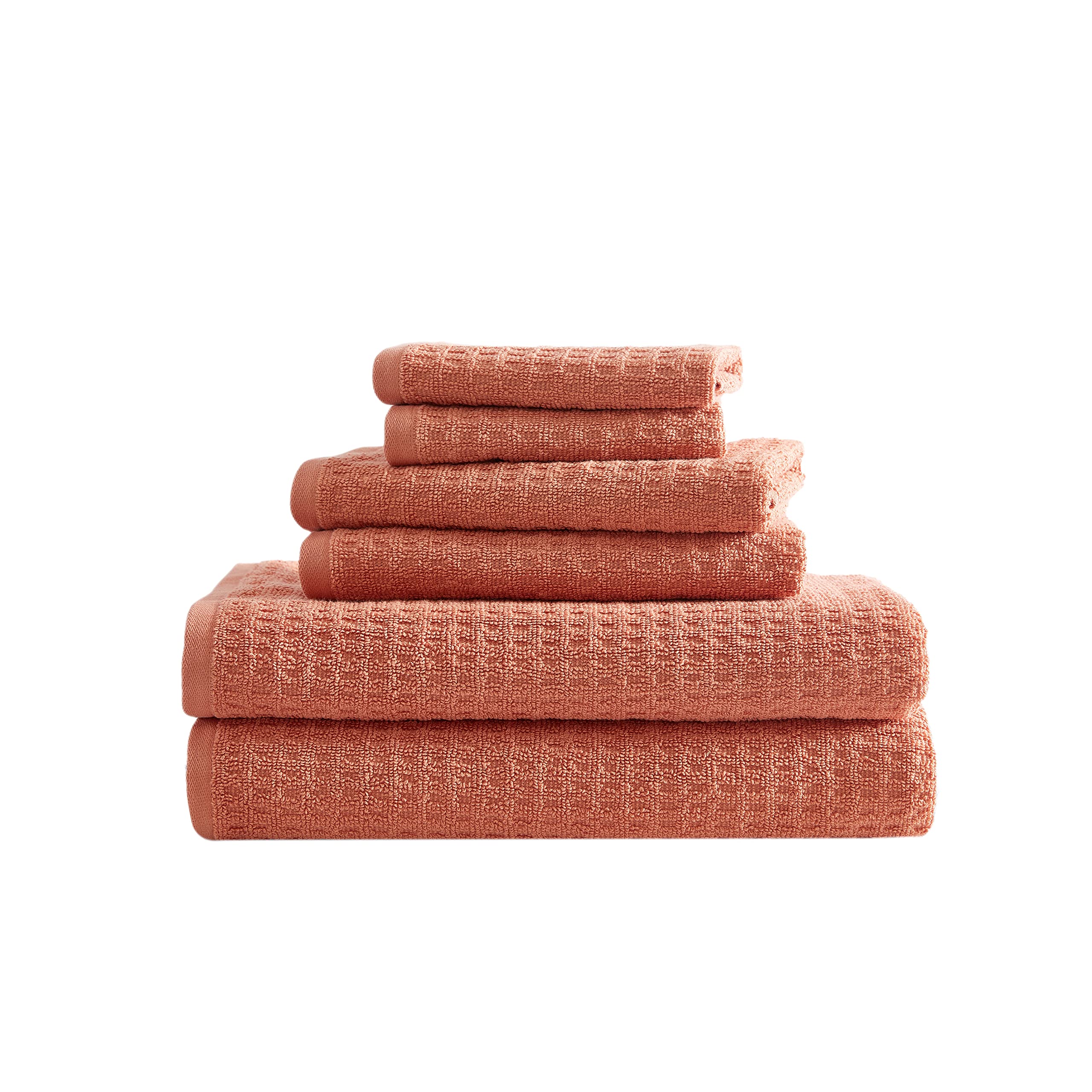 Tommy Bahama- Towel Set, Highly Absorbent & Soft, Stylish Bathroom Decor, Oeko-Tex Certified (Northern Pacific Orange, 6 Piece)