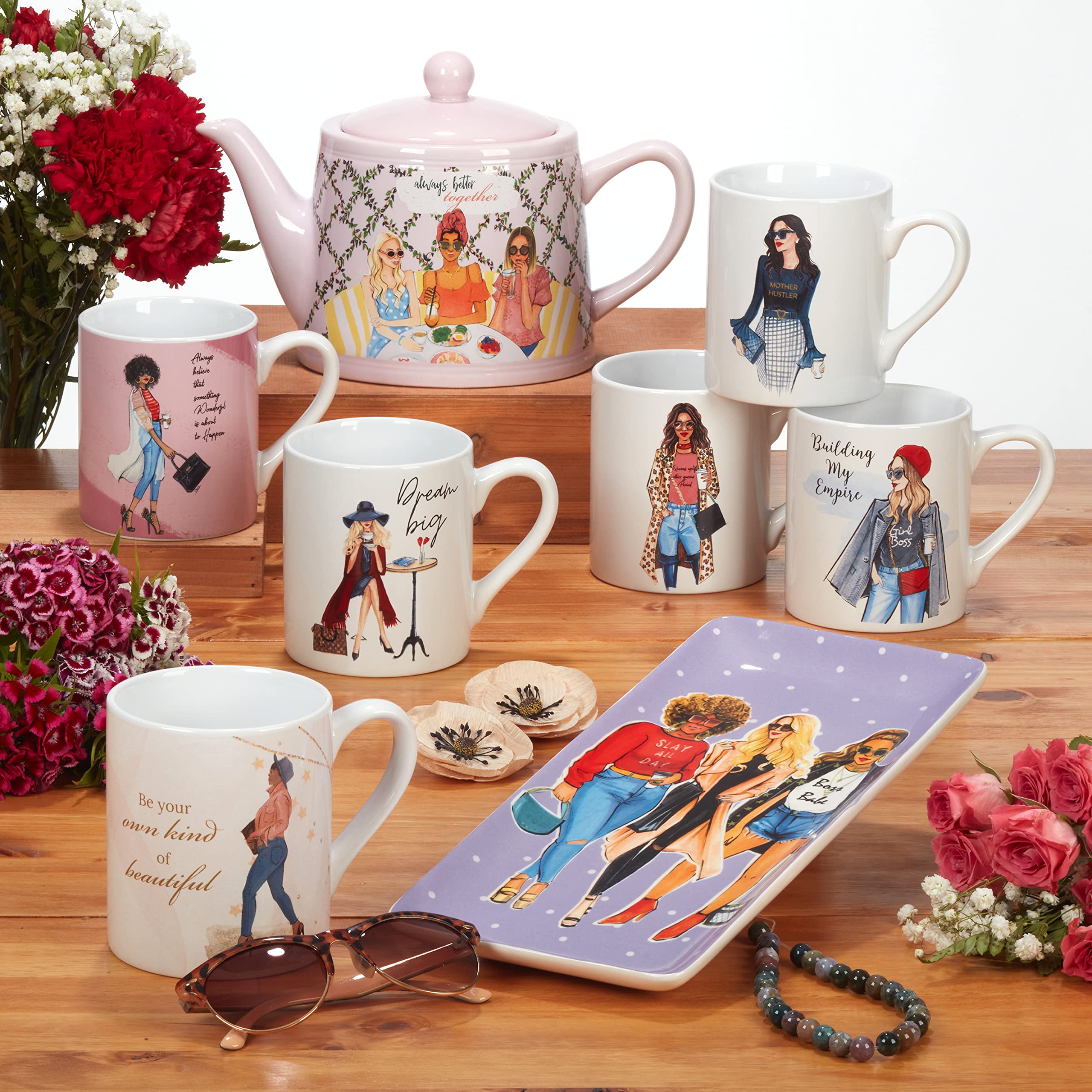 Certified International Girlfriends Rectangular Platter, 14.2'' X 10.5''