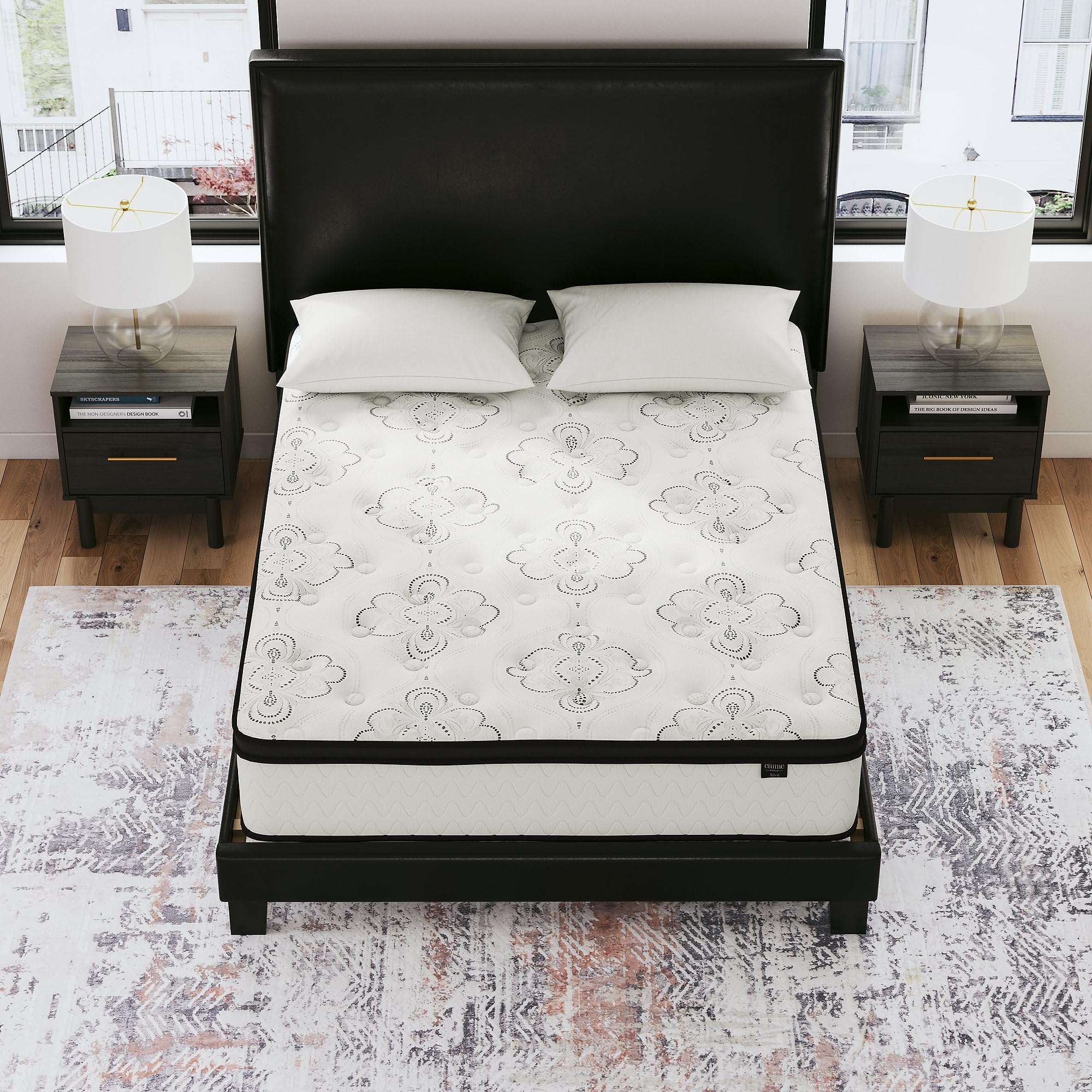Signature Design by Ashley King Size Chime 10 Inch Medium Firm Hybrid Mattress with Cooling Gel Memory Foam for Pressure Relief,