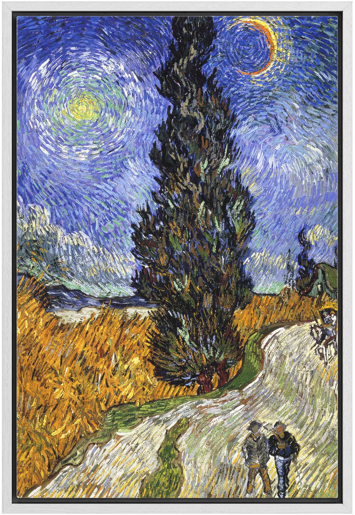 Wall26 Framed Canvas Print Wall Art Thatched Cottages At Cordeville By Artist Vincent Van Gogh Nature Wilderness Illustrations F