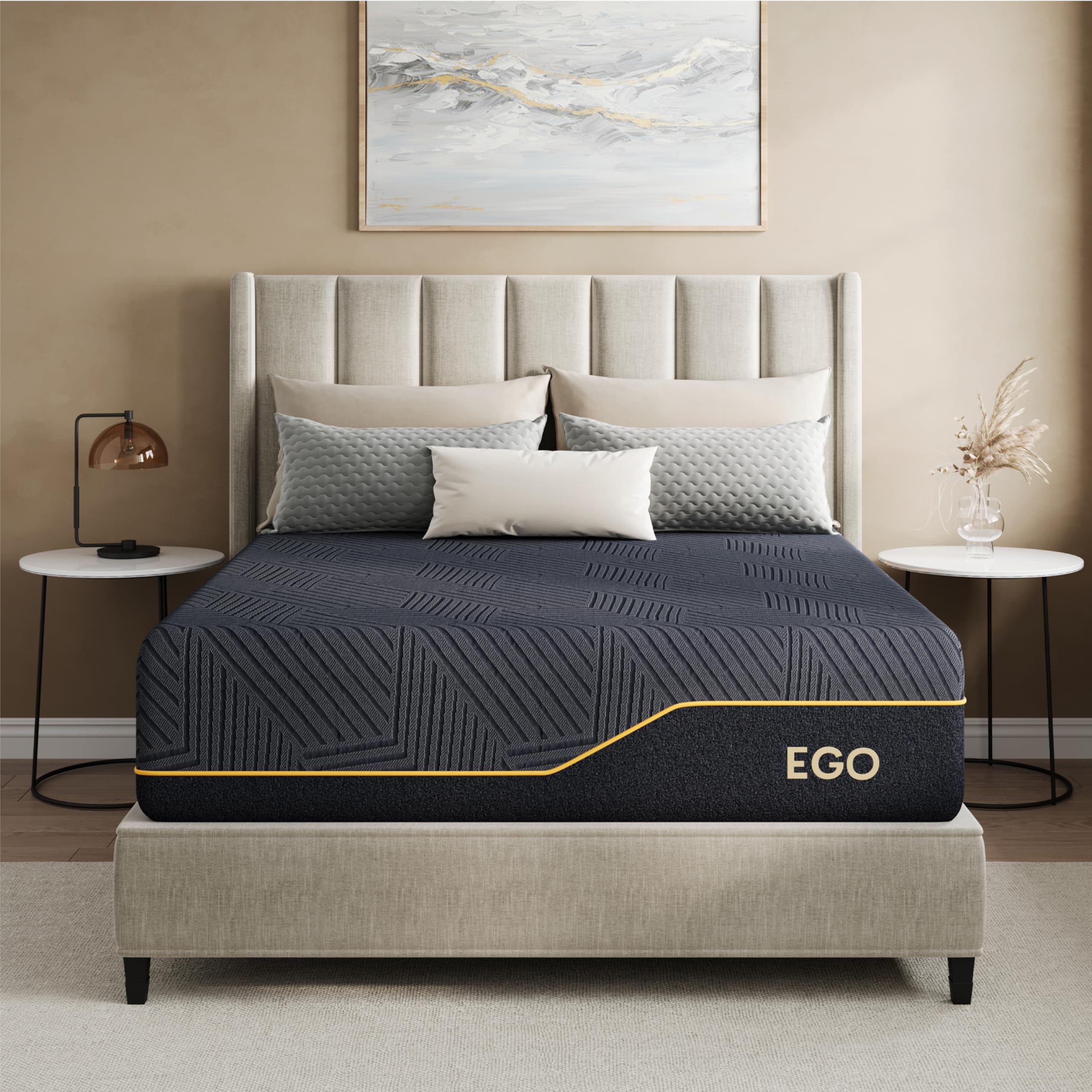 MLILY EGOHOME 14 Inch Full Memory Foam Mattress for Cooling Sleep, Pressure Relief Cooling Copper Gel Bed in a Box, Foam Made in