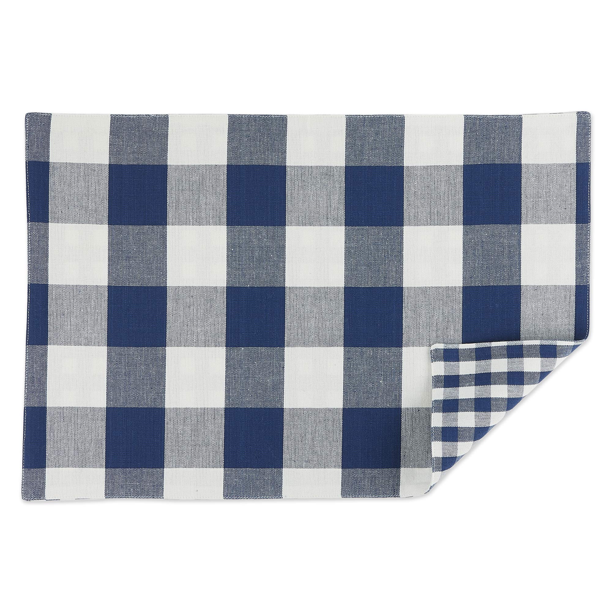 Dii Gingham Check Tabletop Collection, Navy, Placemat Set