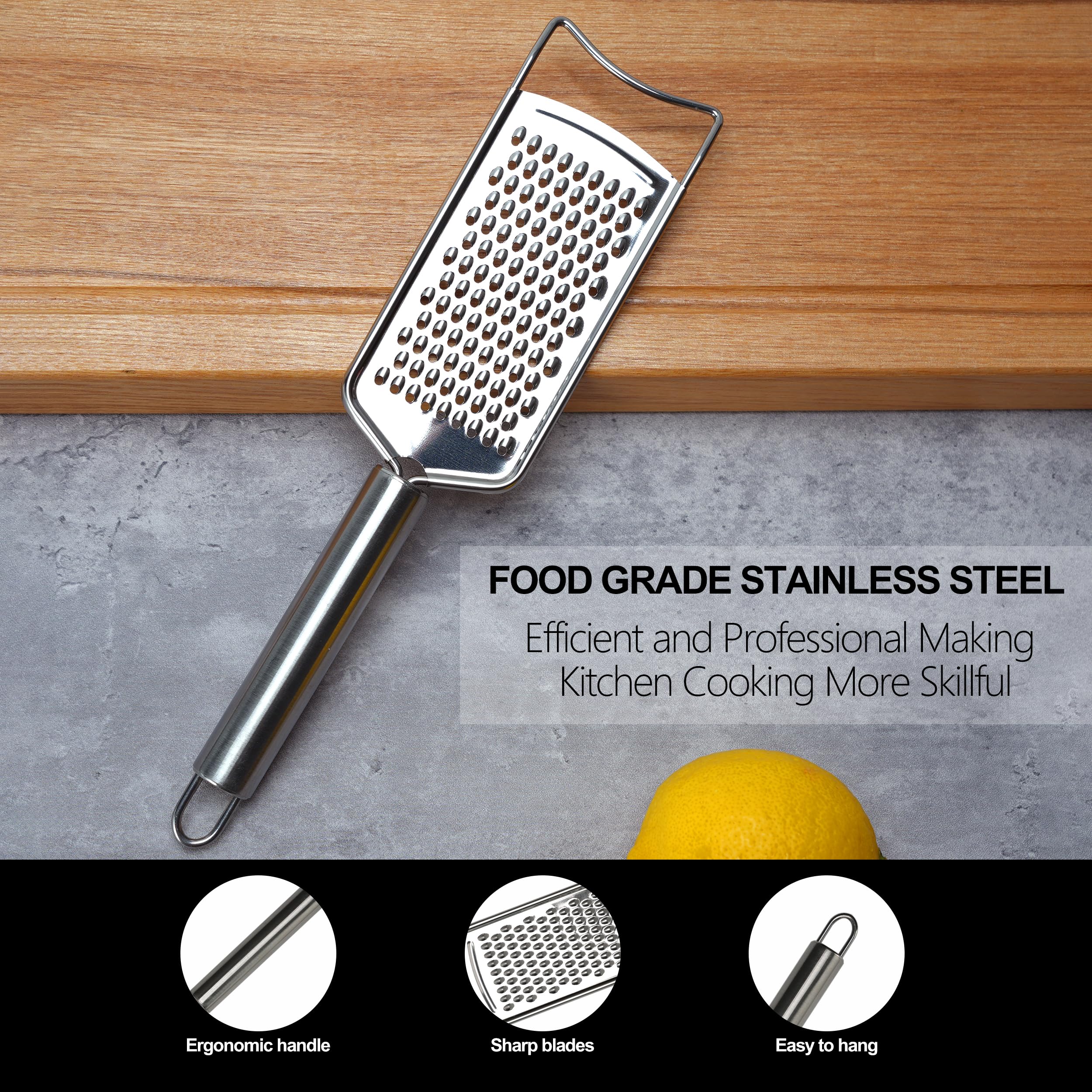 Cheese Grater Set, 7-Piece Zester Grater Peeler Set Stainless Steel Kitchen Utensil Set for Bar Restaurant Home Ginger Lemon Fru