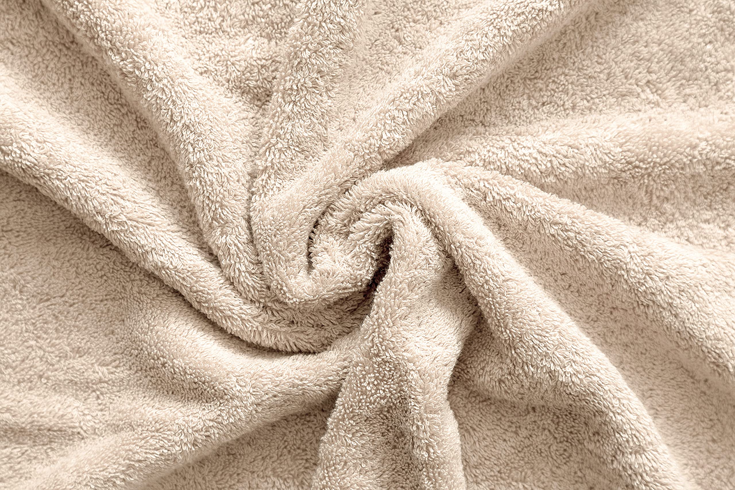 American Veteran Towel  Bath Towels for Bathroom  4 Packed 27 inch 54 inch 100% Turkish Cotton Large Bath Towels  Soft Absorbent Towel Sets  Beige Bath Towels