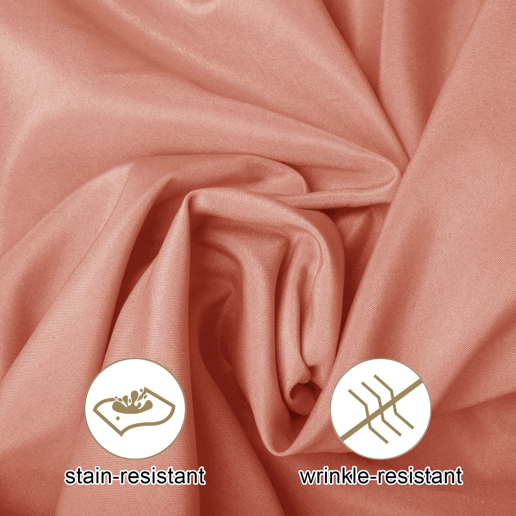 Ascoza 2Pack 90X132 Inch Dusty Pink Rectangular Tablecloth 6 Feet Table Cloth In Polyester Fabric For Wedding/Banquet/Restaurant