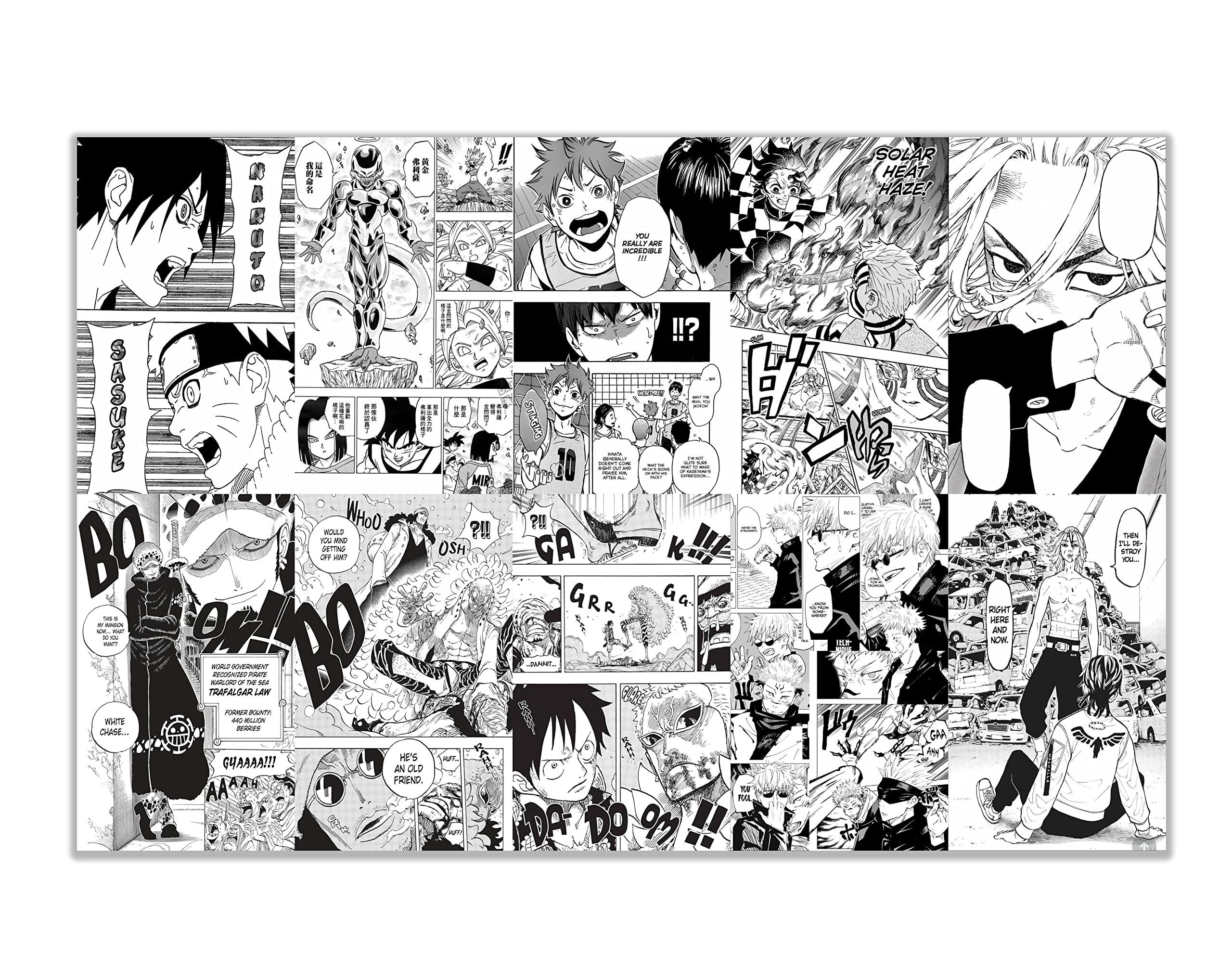VEENSHI set of 40 manga style collage for walls 300 GSM thick paper A4 Size (11.8x8.3 inch) anime wall posters