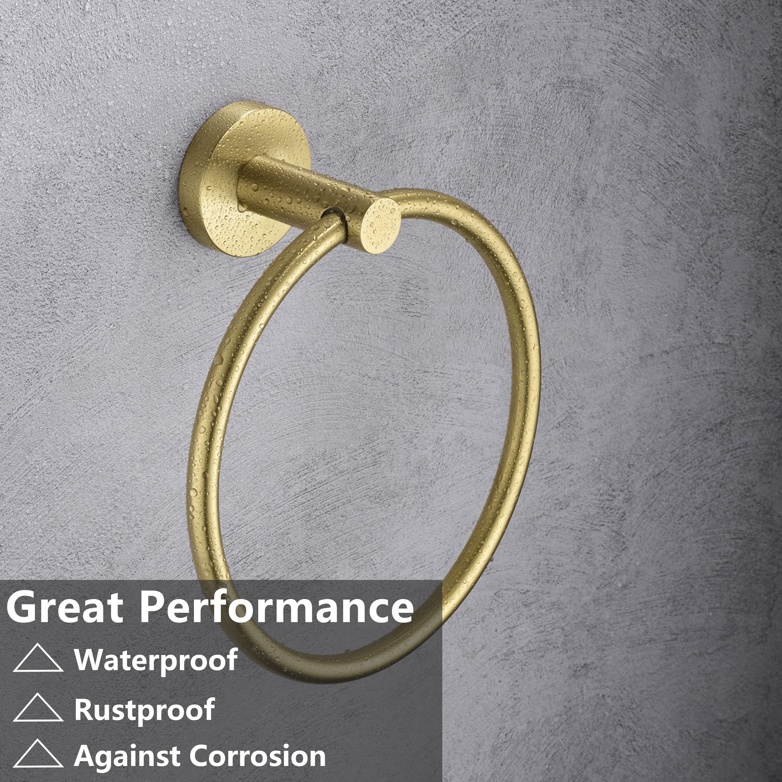 Gold Toilet Paper Holder, Towel Ring Set 2 Pieces Hand Towel Holder For Bathroom Hardware Accessories Set Sus304 Stainless Steel