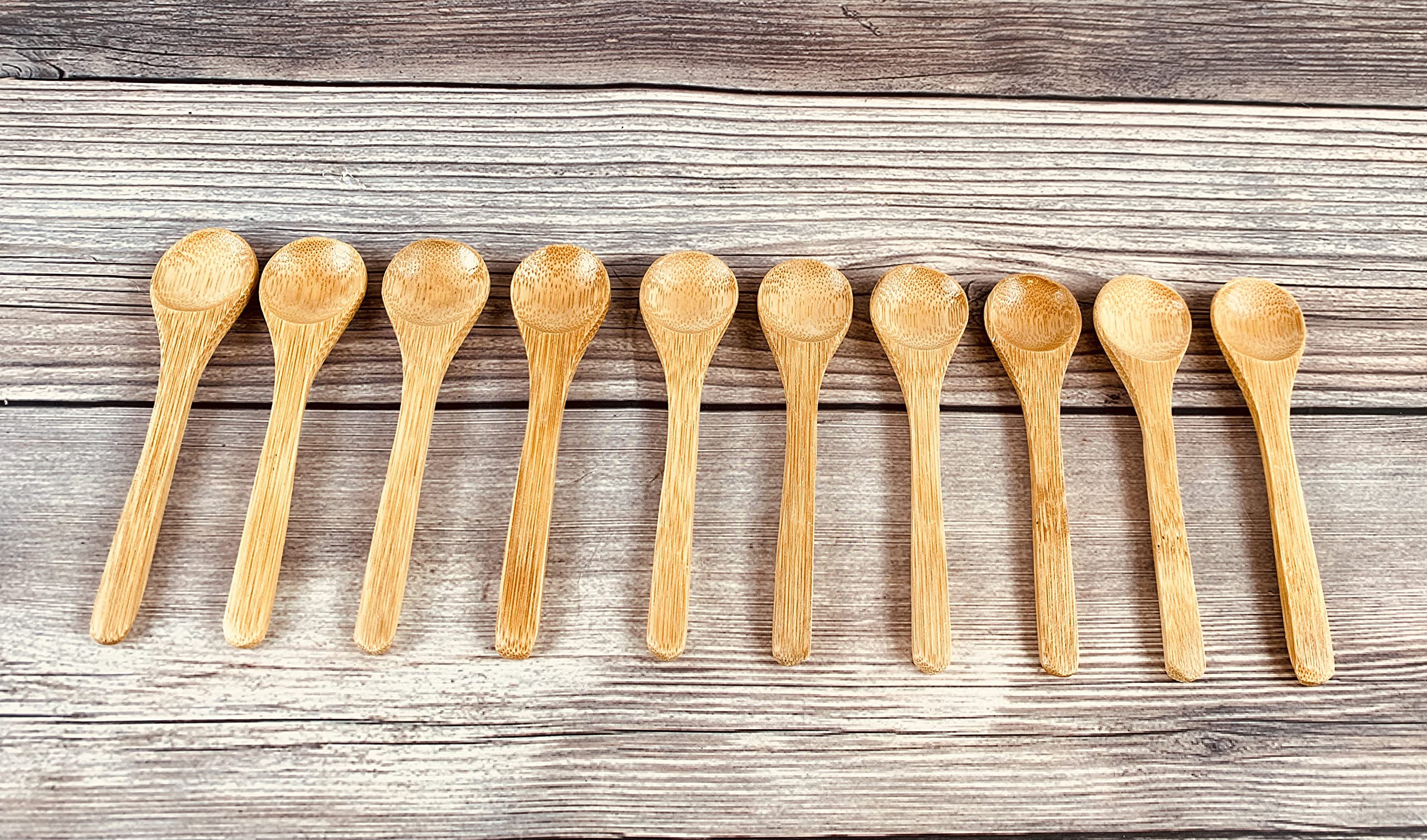 Japanbargain 3700, Matcha Scoop Small Bamboo Tea Spice Salt Sugar Spoons 4 Inch, Pack Of 10