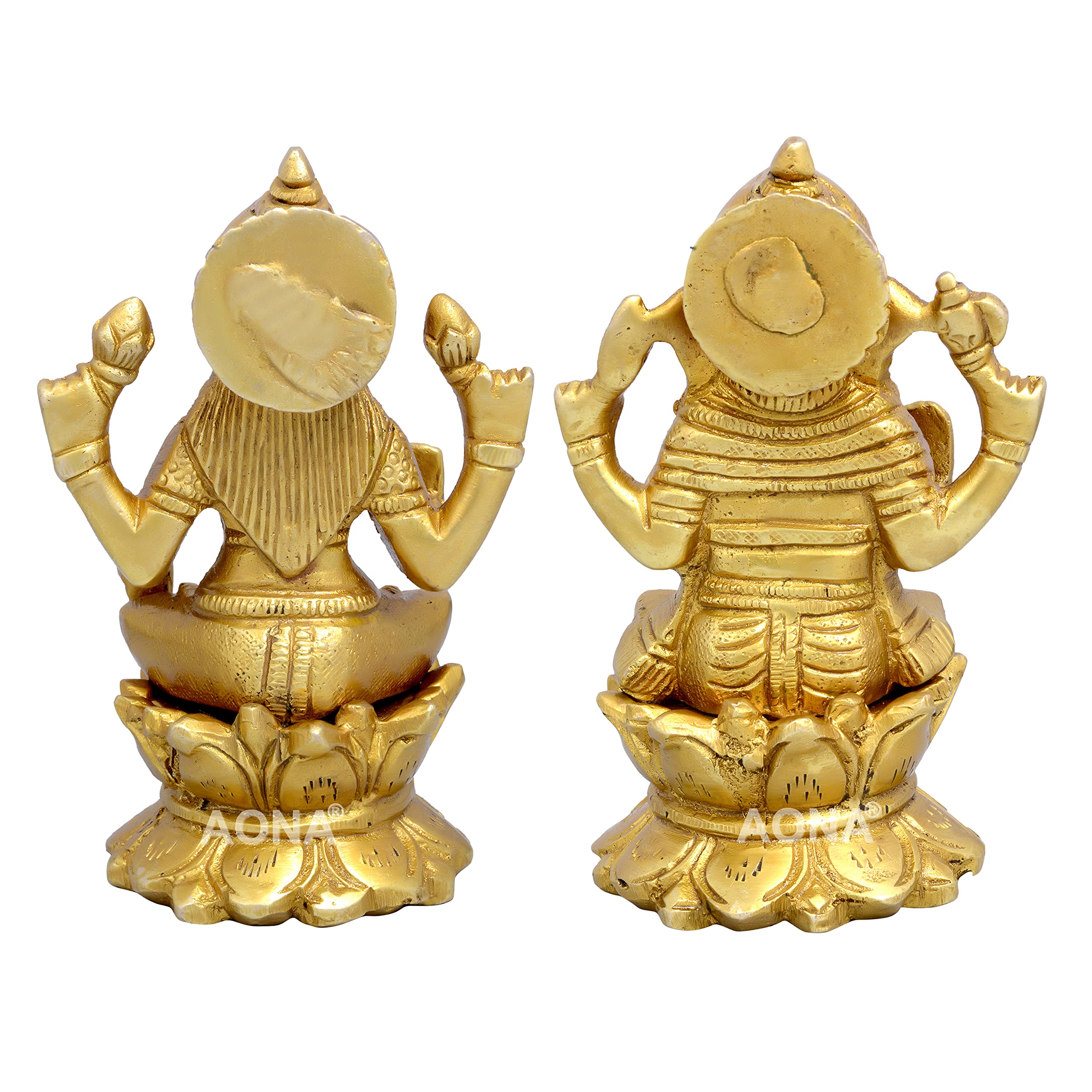 Dattatreya Brass Ganesh Lakshmi Murti, Idol Statue Height 4.5 Inches