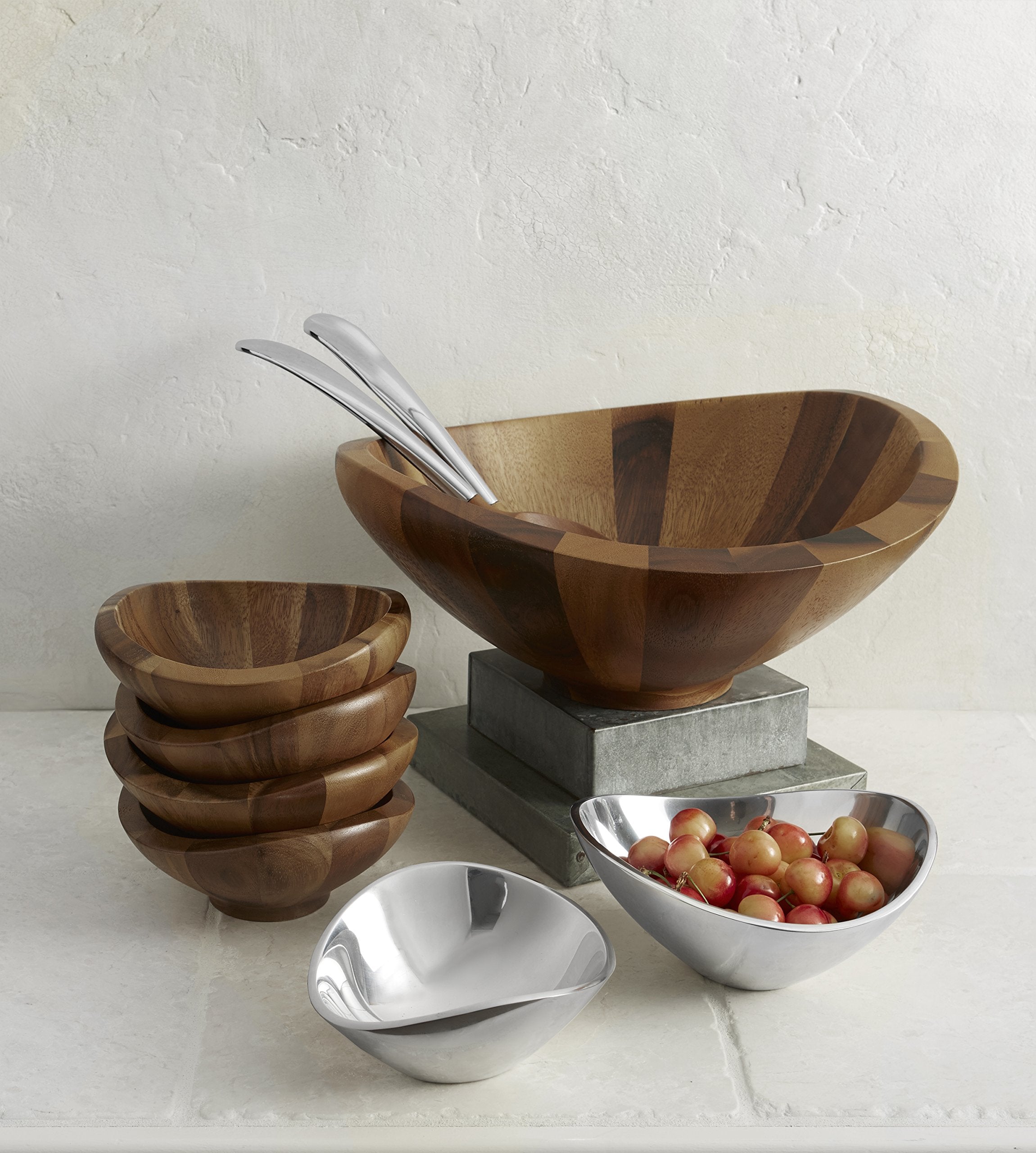 Nambe Butterfly Bowl | 6 Inch Chillable Salad Serving Bowl For Dips, Salsa, Appetizers, Olives, And Guacamole | Oven And Freezer