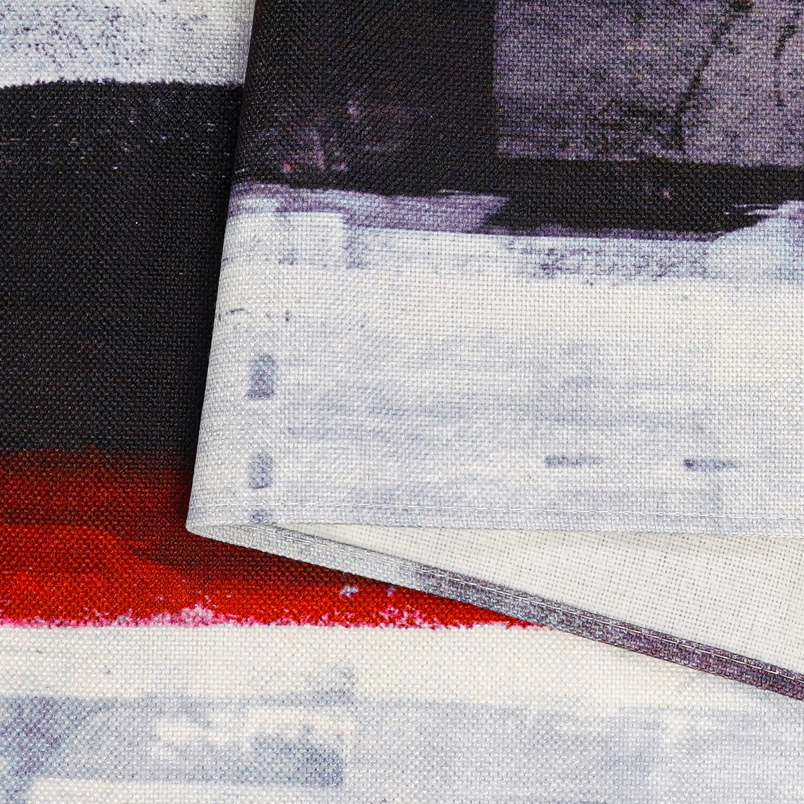 Modern Burlap Table Runner,Abstract Red And Black Art Table Runners For Table Dresser Runner Farmhouse Style For Dinner Party Ho