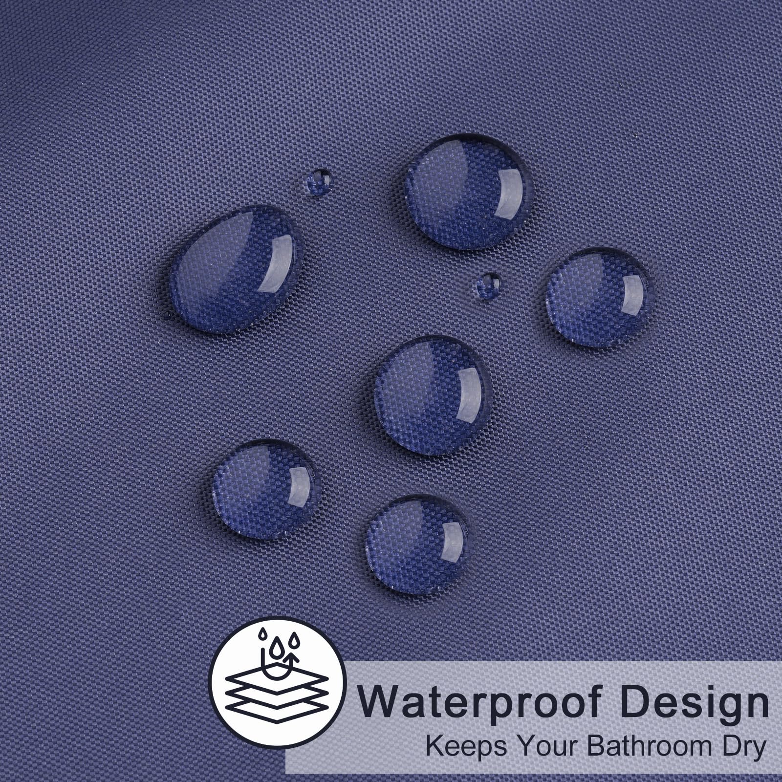 AooHome 72 Width x 96 Height inch Fabric Shower Liner  Extra Long Solid Color Shower Curtain with Hooks  Weighted Hem  Waterproof  Navy Blue
