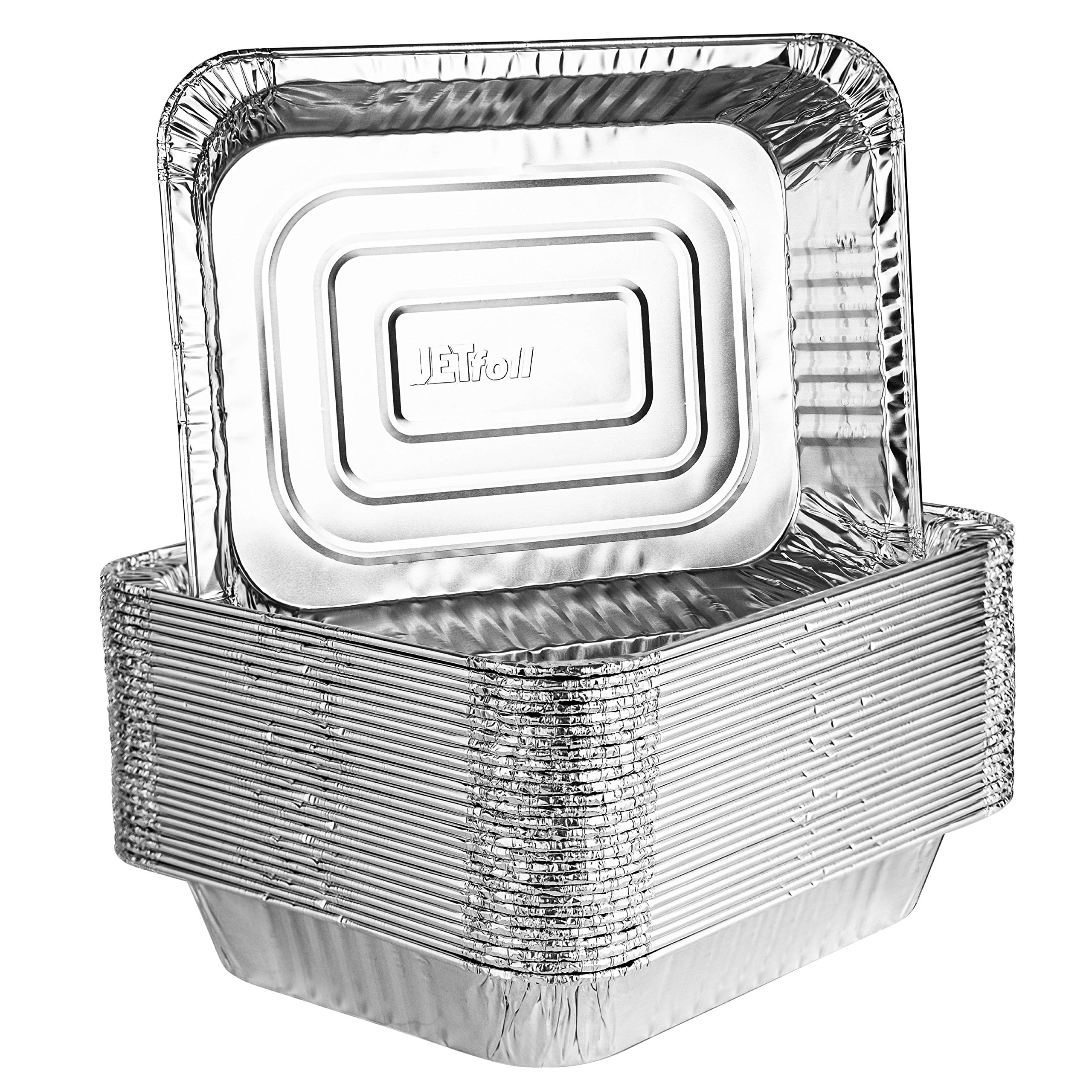 Plasticpro Disposable 9 X 13 Aluminum Foil Pans Half Size Deep Steam Table Bakeware - Cookware Perfect For Baking Cakes, Bread,
