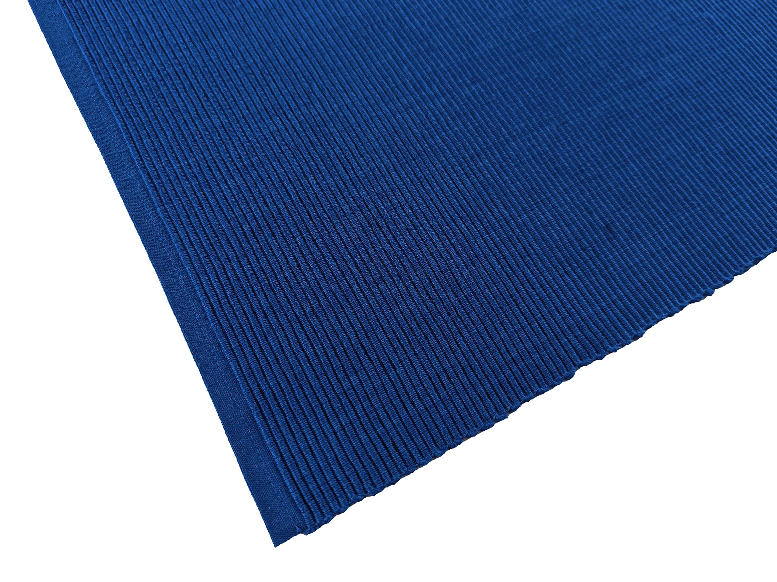 Avka Studio 100% Cotton Ribbed Placemats - Set Of 6-13 X 19 Inches - Royal Blue - Everyday Cloth Table Mats - Thick Construction