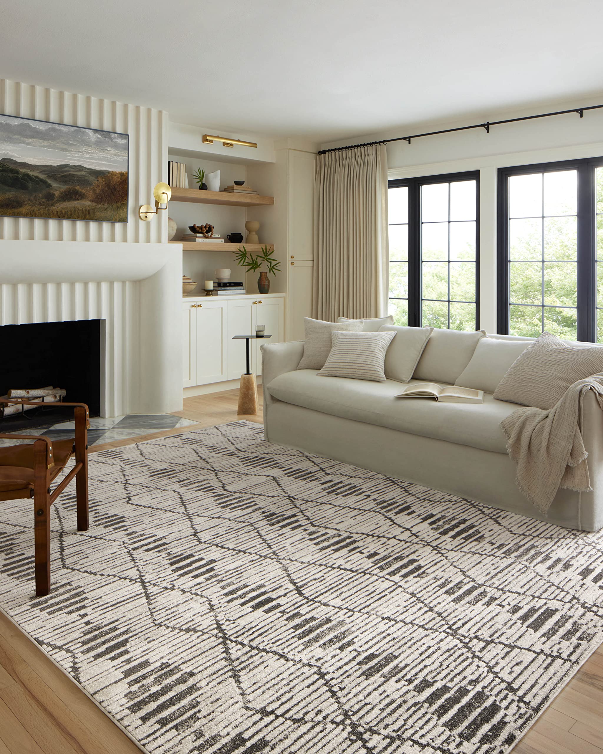 Loloi Kamala Collection KAM-02 Charcoal/Dove 6-7 x 9-6 Area Rug