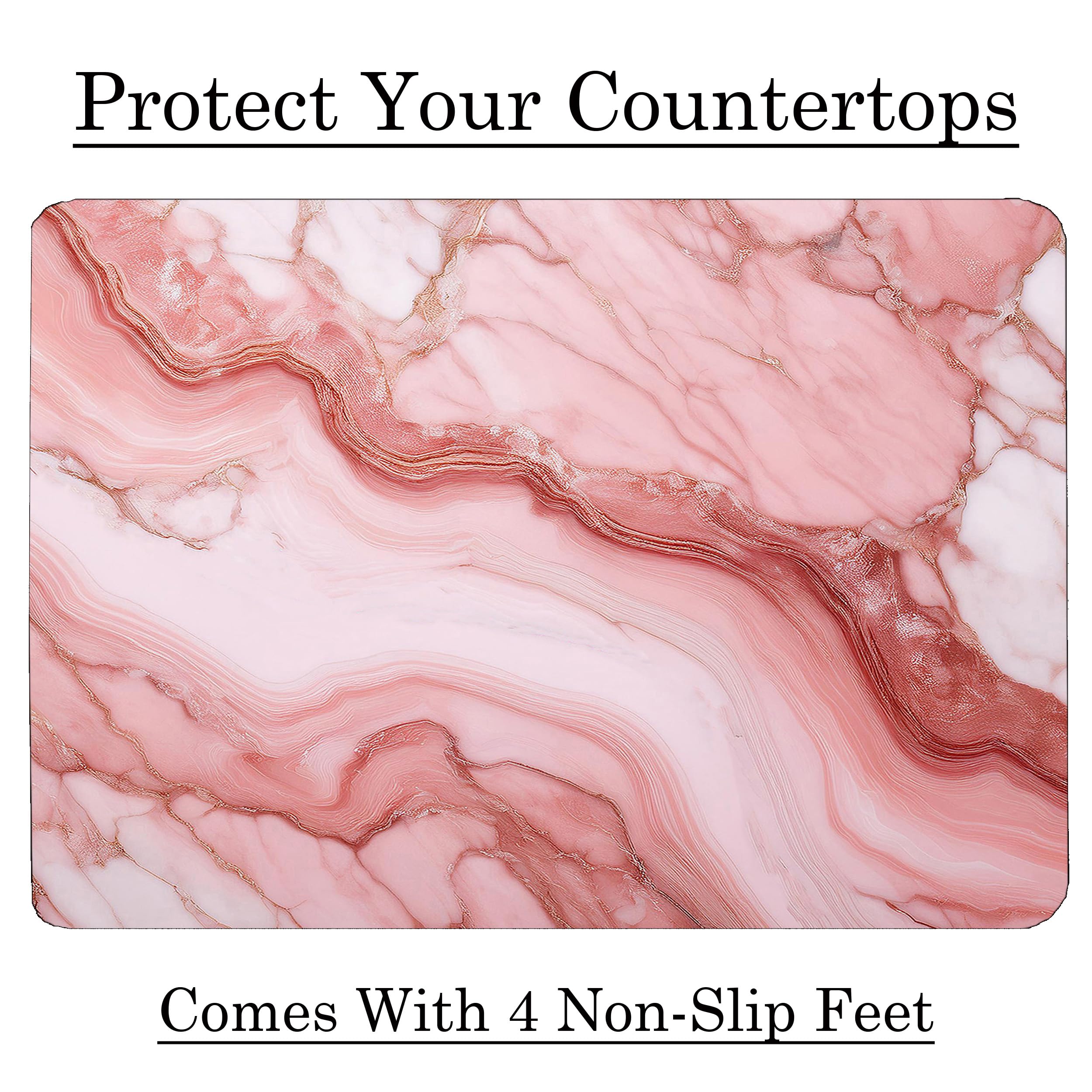 Pink White Marble Kitchen Glass Cutting Board Ocean Decorative Gift Marbled Granite Stone Rock Gift For Her Mom Wife (Pink 4)