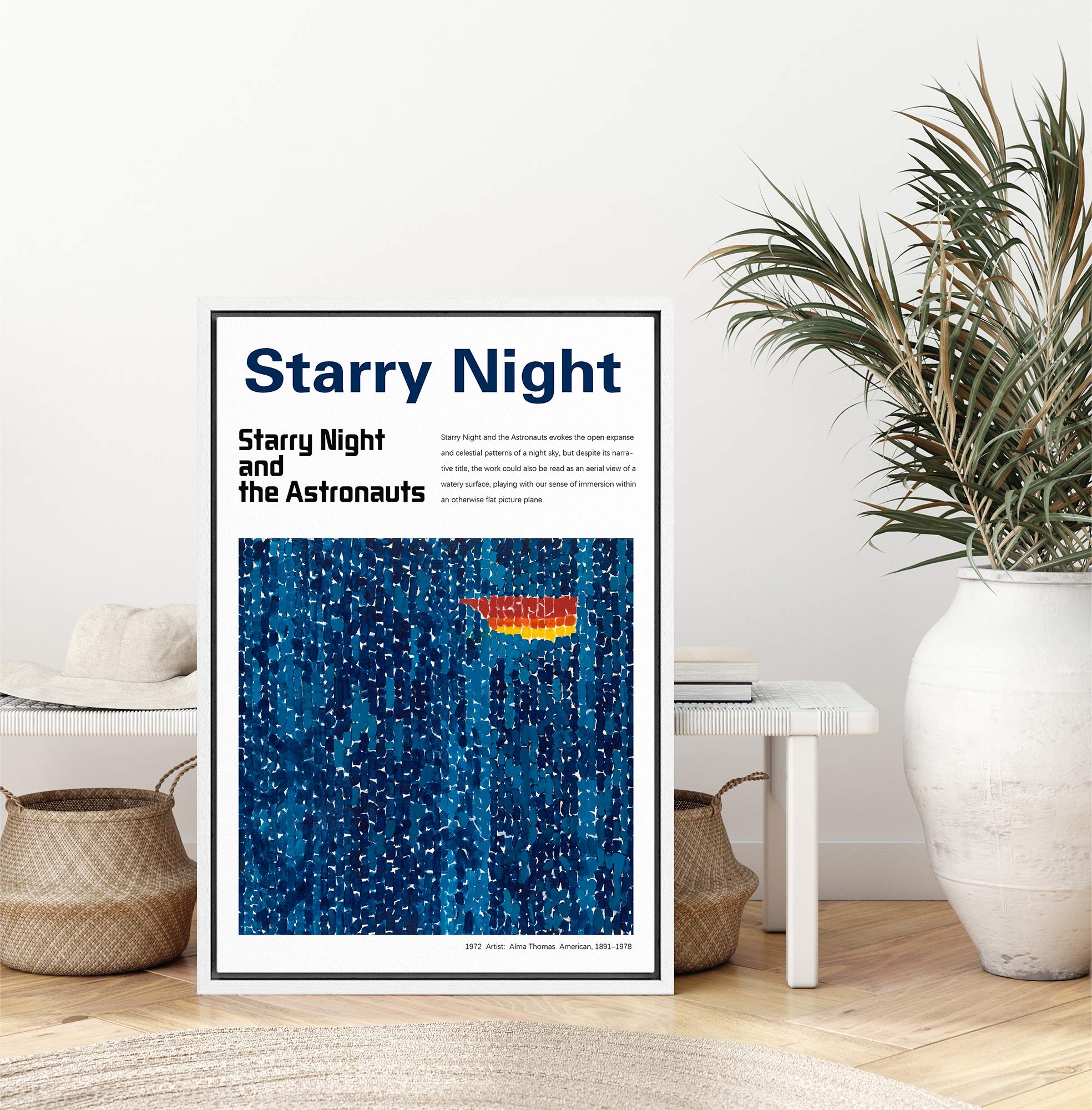 Idea4Wall Framed Canvas Print Wall Art Starry Night And The Astronauts Master Artist Alma Thomas Nature Wilderness Oil Painting