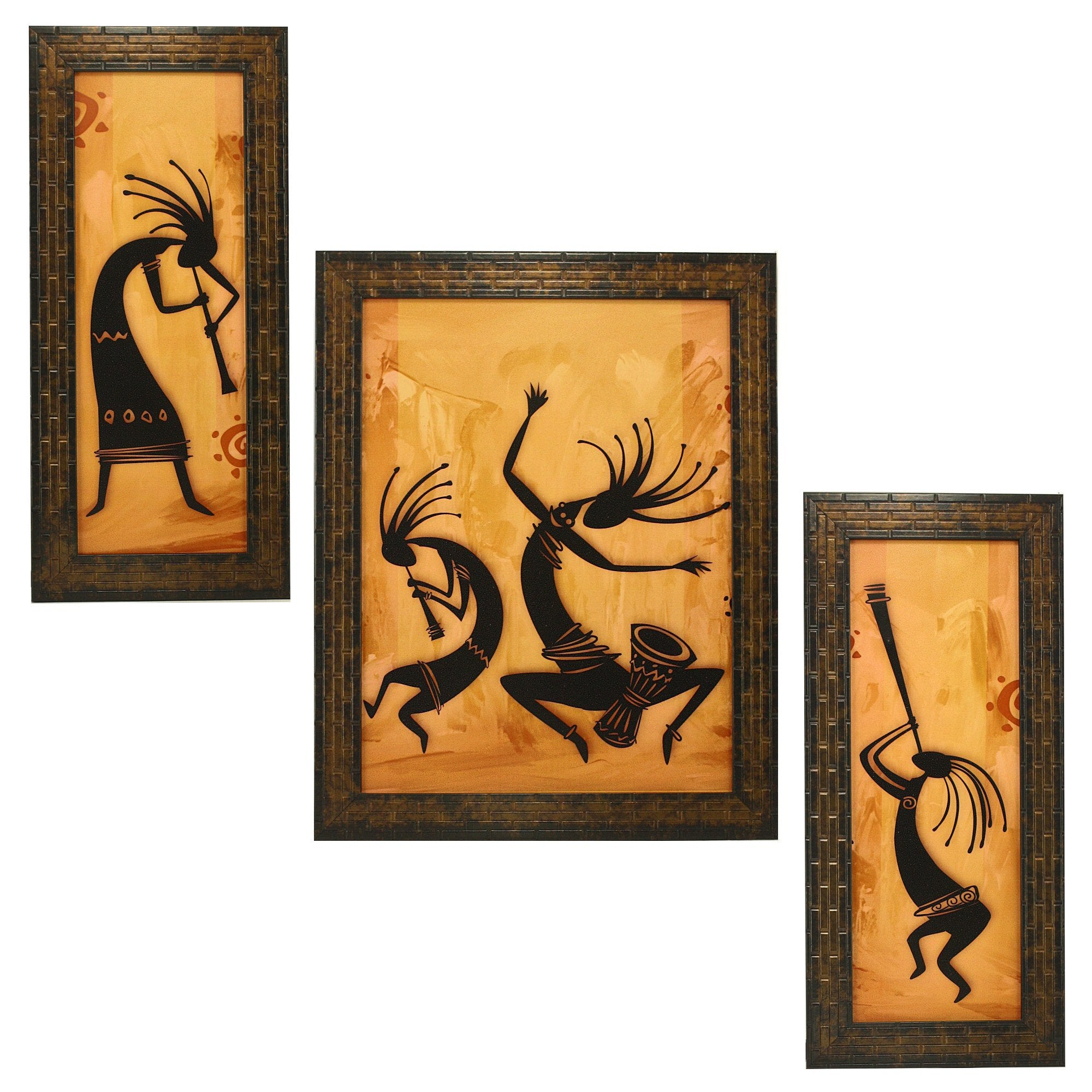 Indianara 3 Pc Set Of Paintings (1133) Without Glass (Col3)