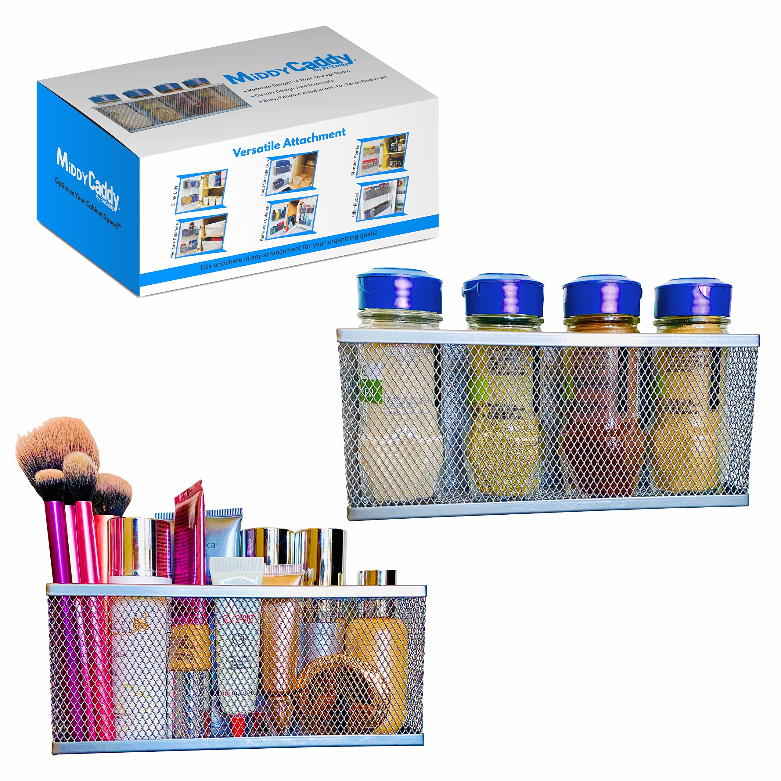 Middy Caddy Cabinet Organizer | Optimize Your Cabinet Space | Cabinet Door Organizer | Spice Organizer, Bathroom Accessories, Un