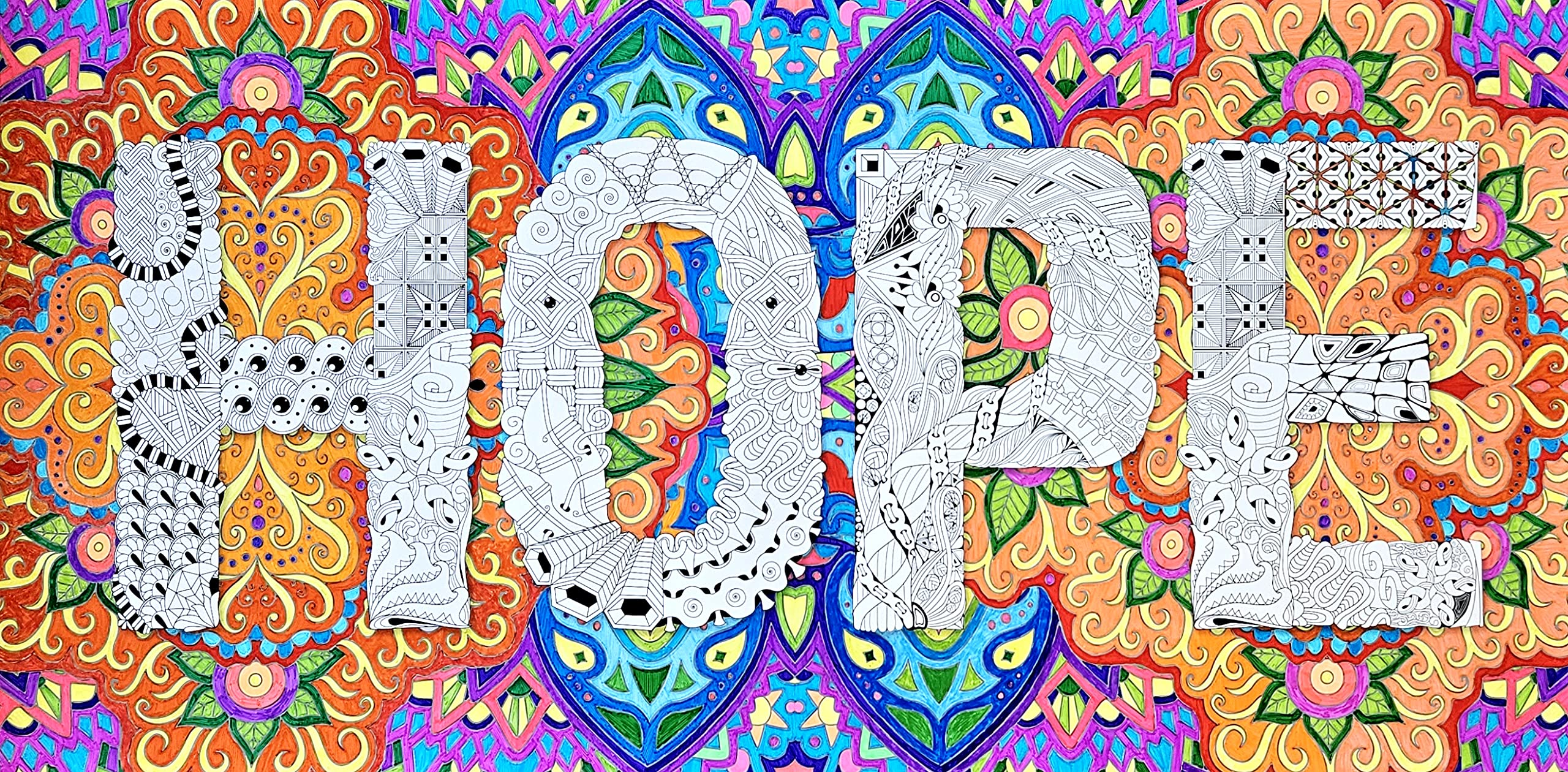 Giant Coloring Poster For Kids And Adults - Creative Fun For Classrooms, Care Facilities, Schools, Groups And Families (Hope, 24