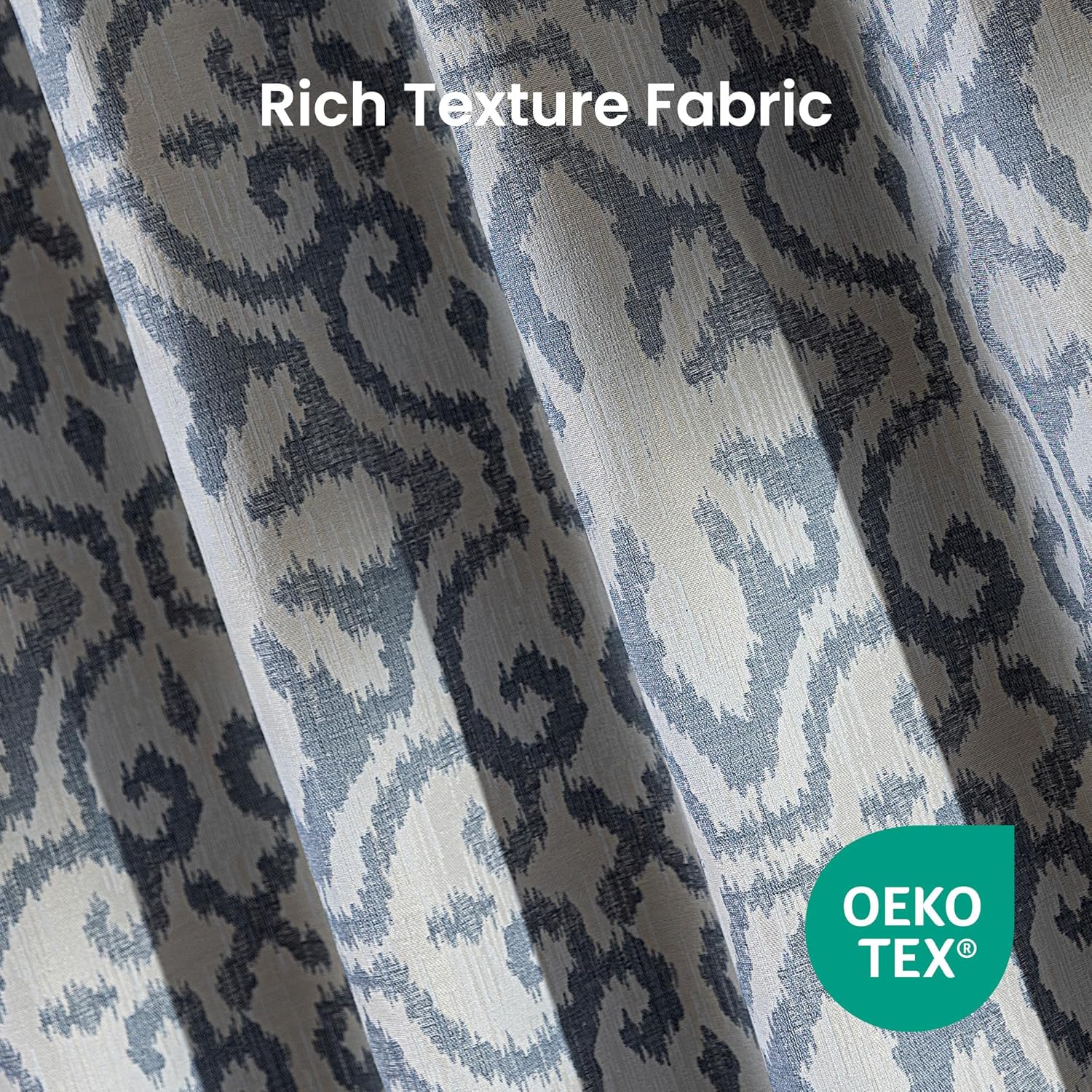 Jacquard Washble Thermal Blackout Curtains for Living Room & Bedroom