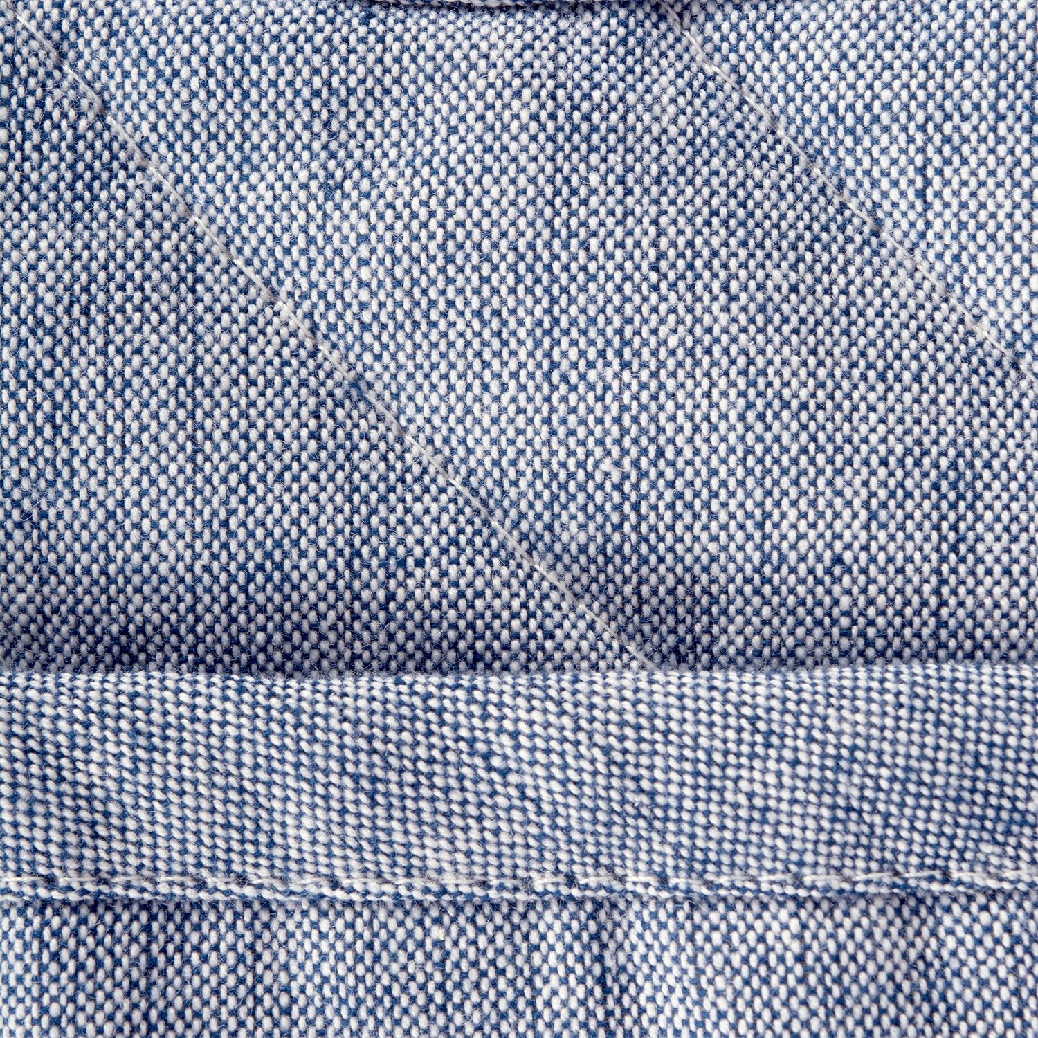 Dii 100% Cotton Solid Chambray Kitchen Set, Oven Mitts, Blue, 2 Piece