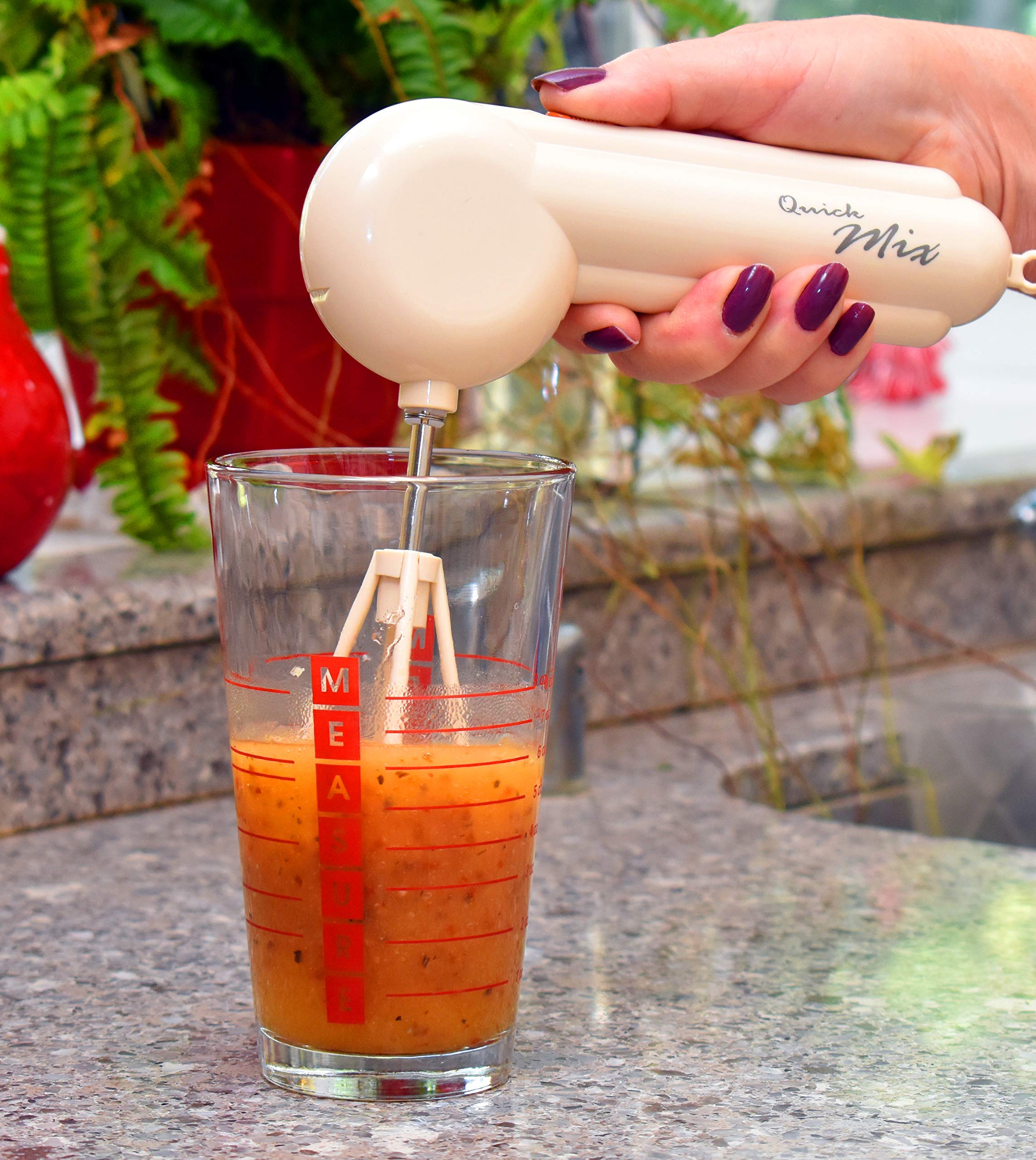 Sana Enterprises Dual Speed Portable Blender (Clear & Beige) Lightweight, Hands-Free Mini Blender With 1 Litre Measuring / Mixin