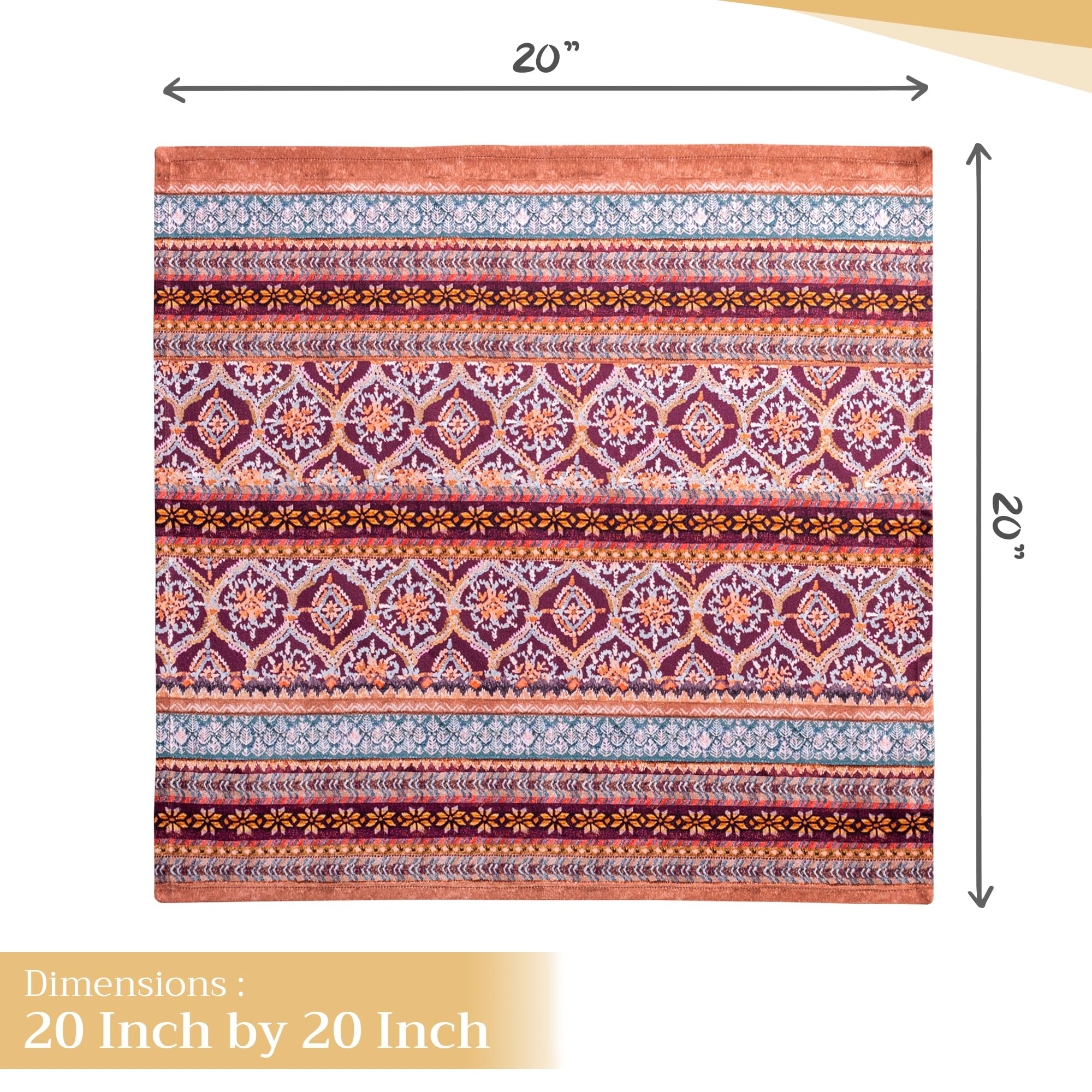 Maison D Hermine Napkin 100% Cotton 20X20 Decorative Washable Table Cloth Napkins Set Of 4 For Gifts, Dining, Holidays, Buffet P