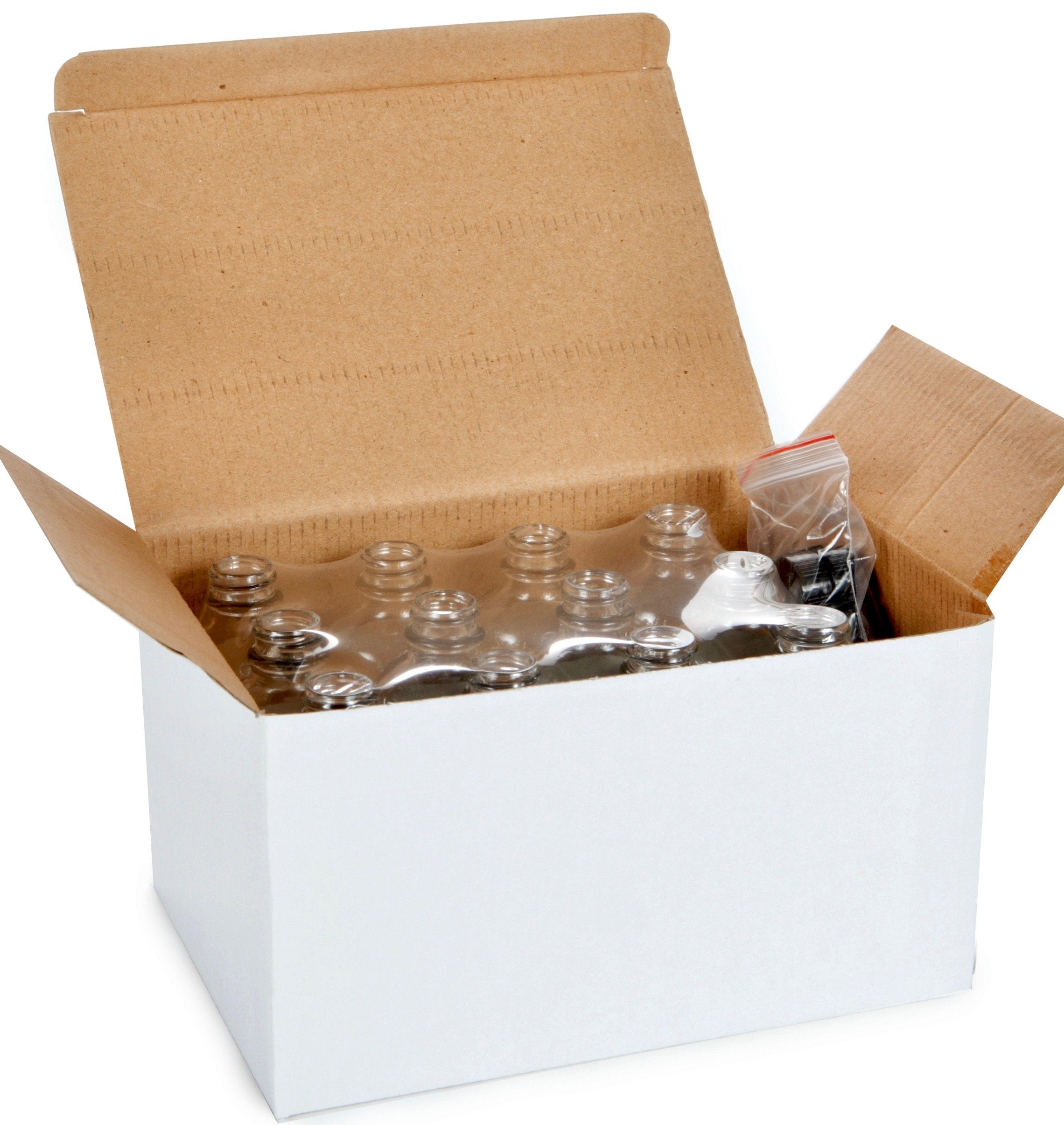 Vivaplex  12  Clear  4 oz Glass Bottles  with Lids