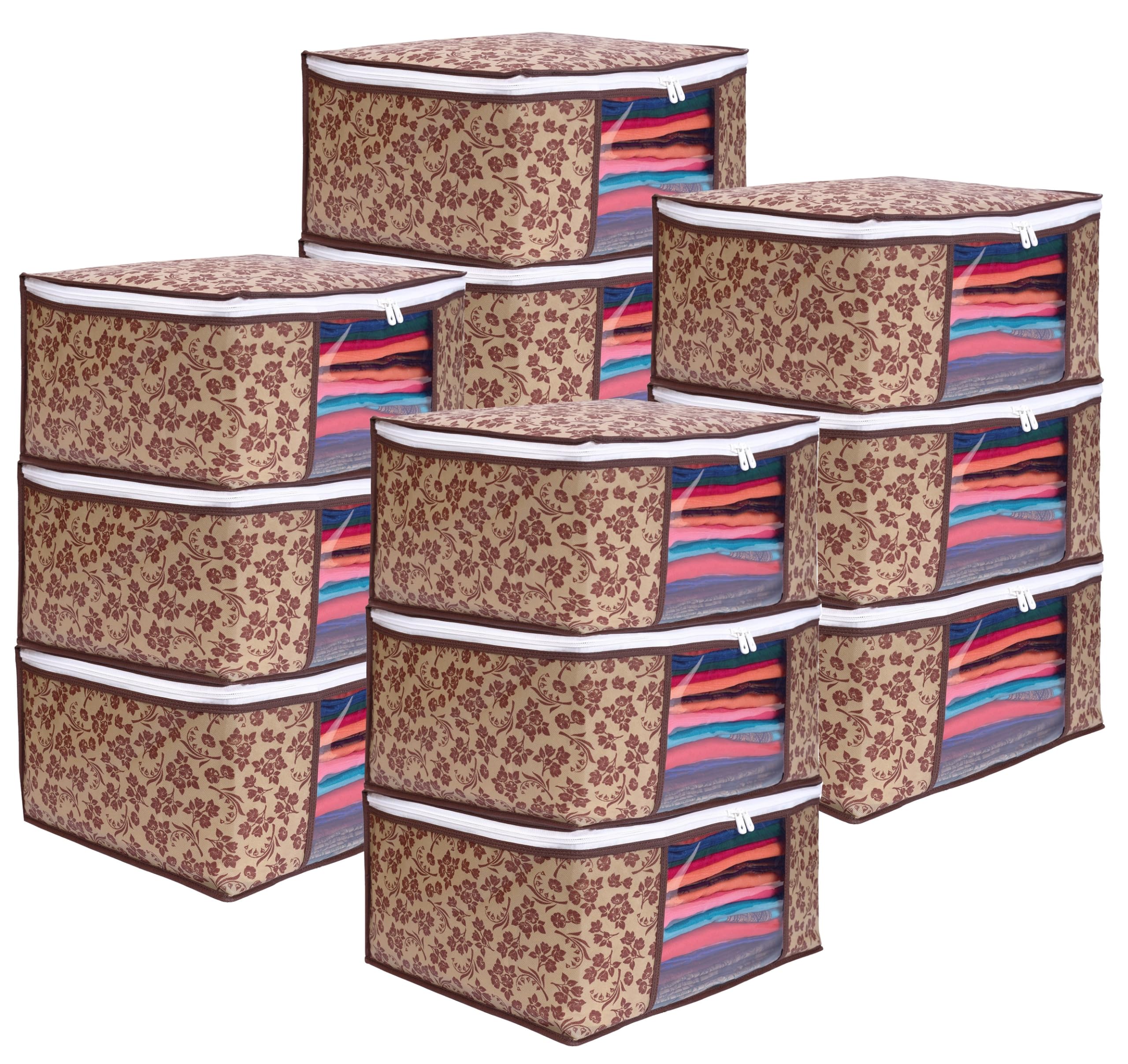 Homfil Brand - Laxis Saree Covers With Zip Non-Woven Printed Saree Cover/Saree Organizer For Wardrobe/Cloth Storage/Organizer Wi