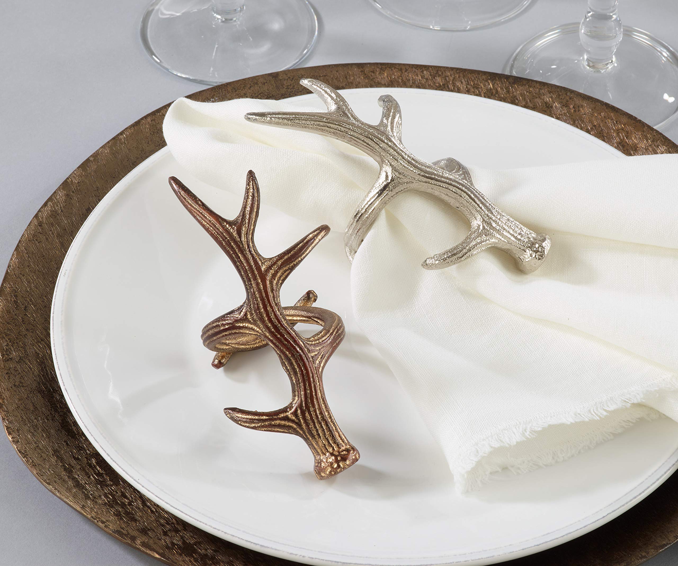 Saro Lifestyle Antler Napkin Rings (Set Of 4)