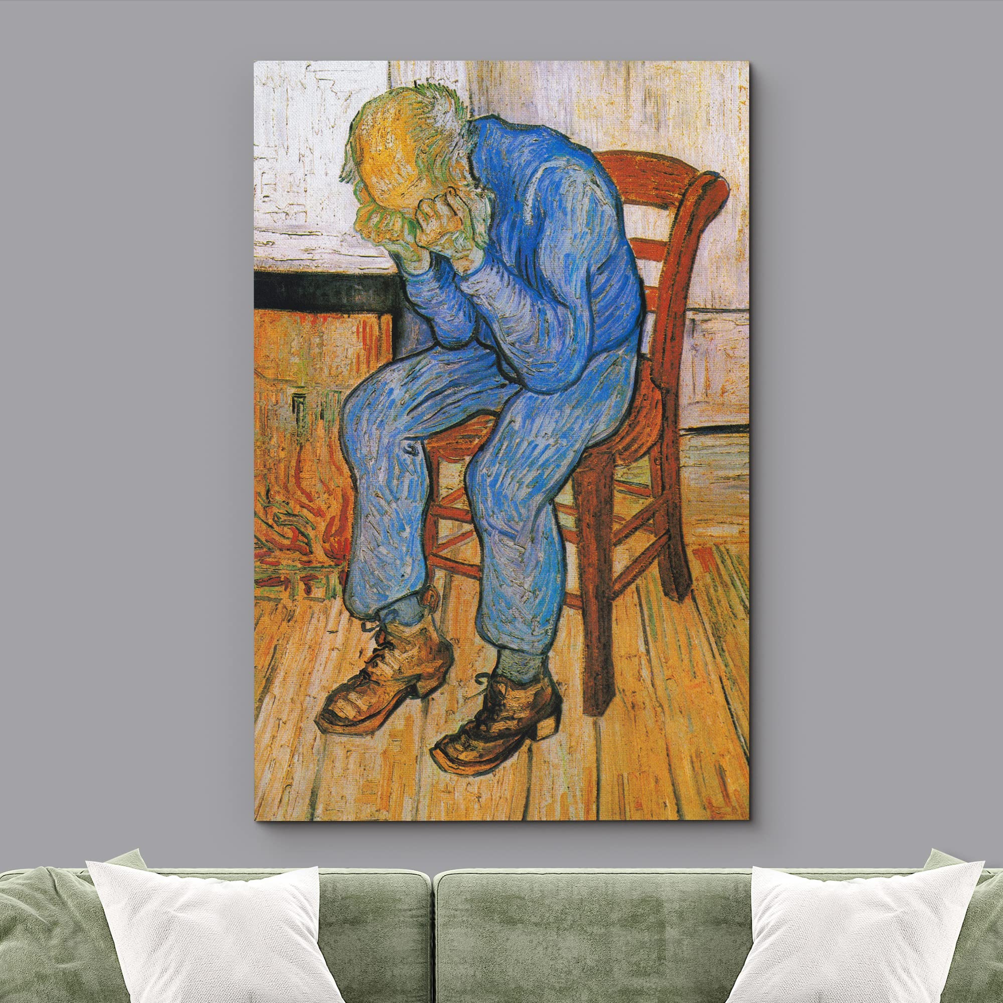 Wall26 Canvas Print Wall Art Sorrowing Old Man By Master Artist Vincent Van Gogh Nature Wilderness Illustrations Fine Art Relax/