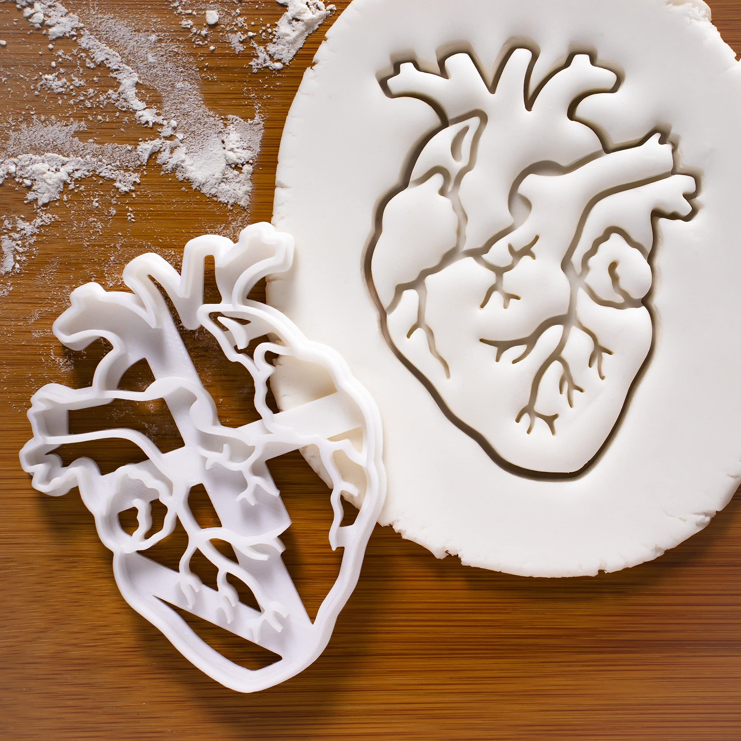 Set Of 2 Anatomical Heart And Brain Cookie Cutters (Designs: Anatomical Brain And Heart), 2 Pieces - Bakerlogy
