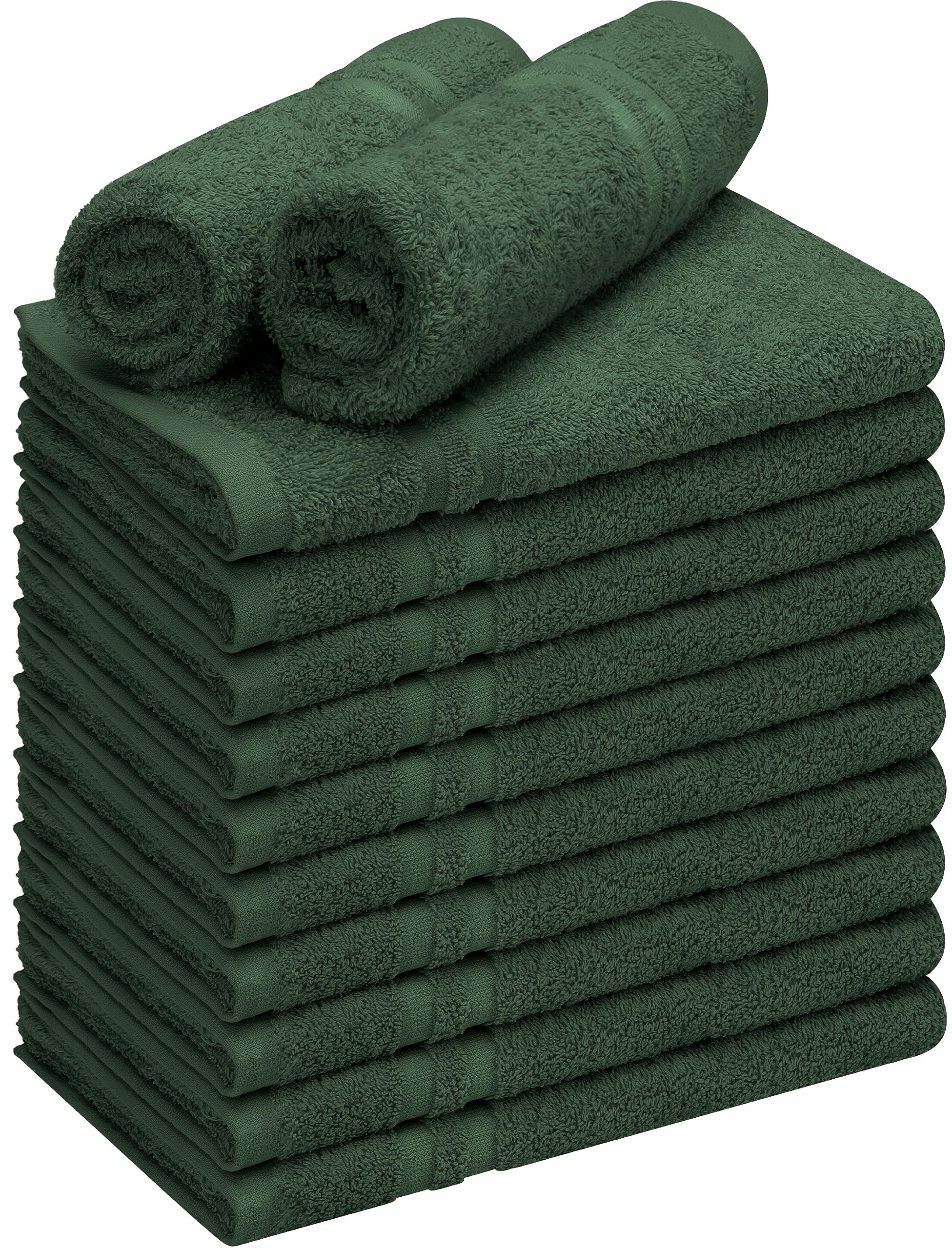 Utopia Towels Cotton Bleach Proof Salon Towels (16X27 Inches) - Bleach Safe Gym Hand Towel (12 Pack, Black)