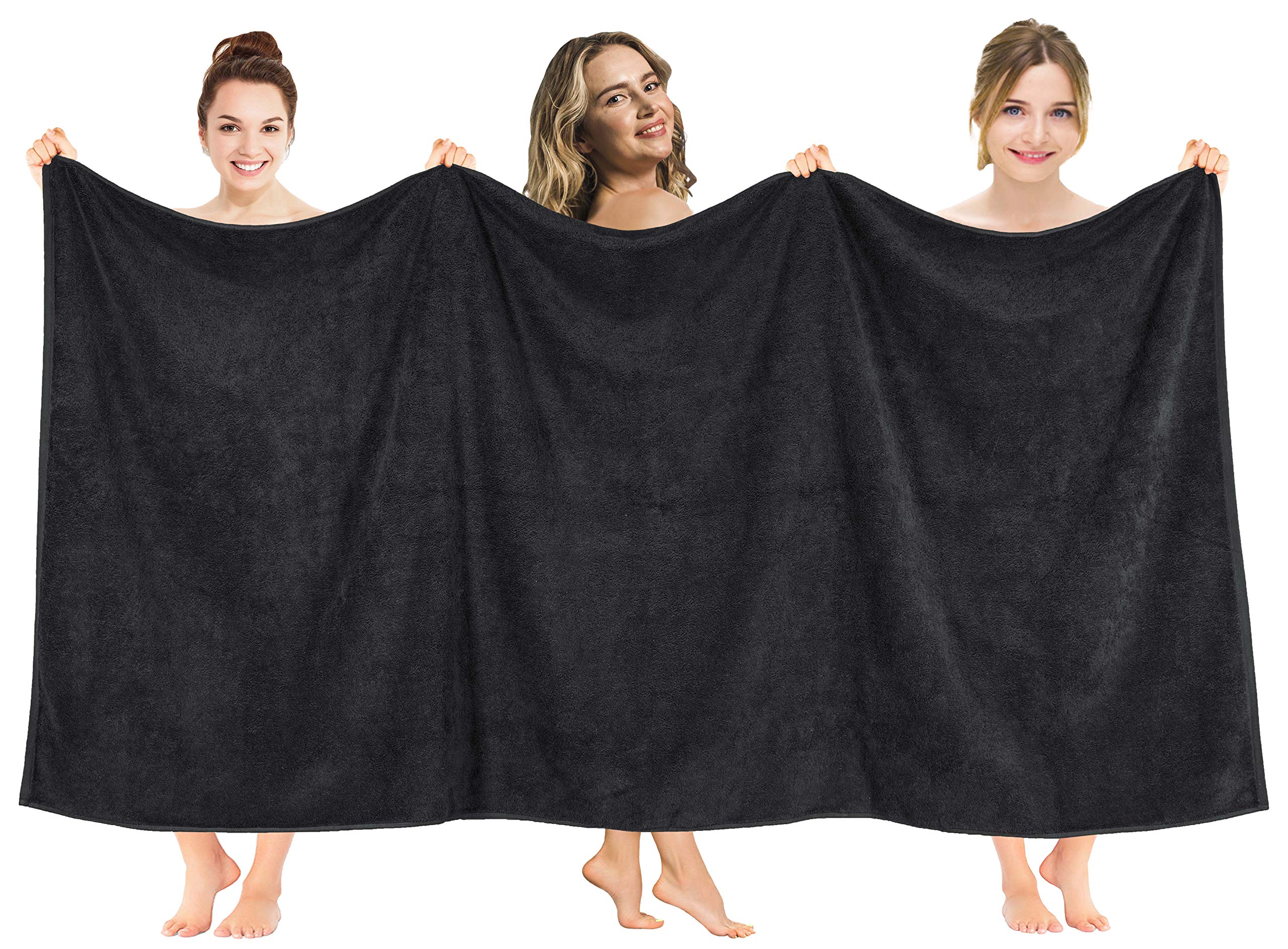 American Soft Linen Oversized Bath Sheet 40x80  Jumbo Large Bath Towels for Bathroom  100% Ringspun Cotton Bath Sheet for Adults  Bath Sheets Towels  Black Bath Sheet