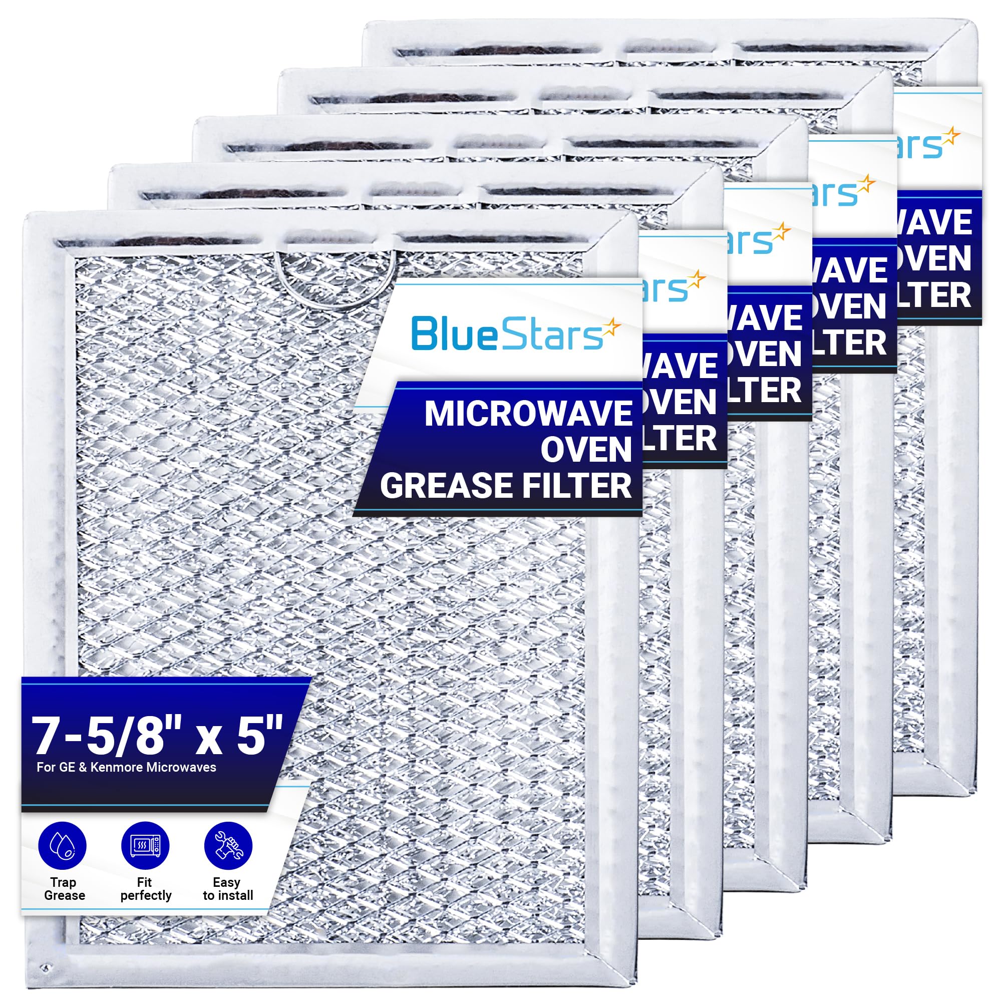 Bluestars Wb06X10309 Wb06X10359 Microwave Grease Filter Replacement 7.64 X 5.12 - Compatible With G.E Lg Kenmore Over-The-Range