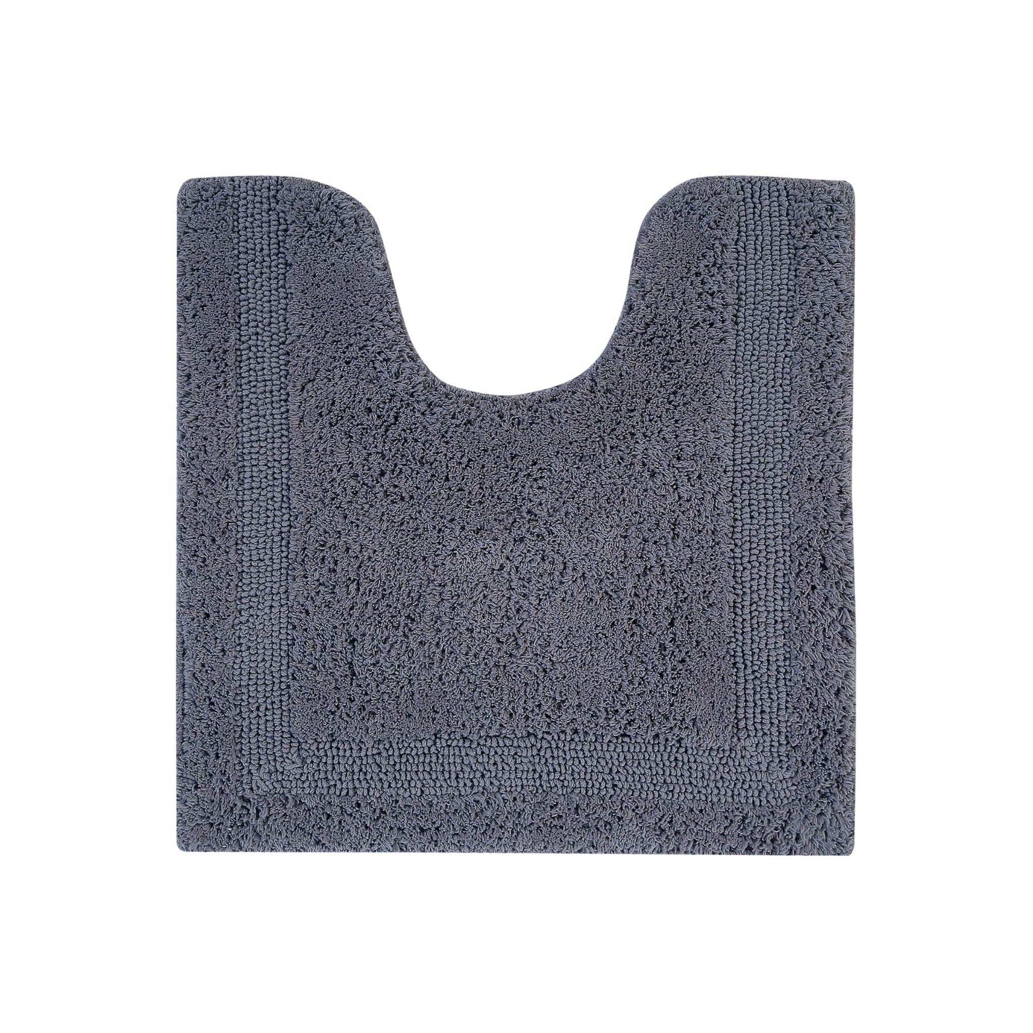 Better Trends 100% Cotton Lux Collection Bath Mats, Gray Contour Bath Mat - Tufted, Reversible & Absorbent & Machine Washable Ba