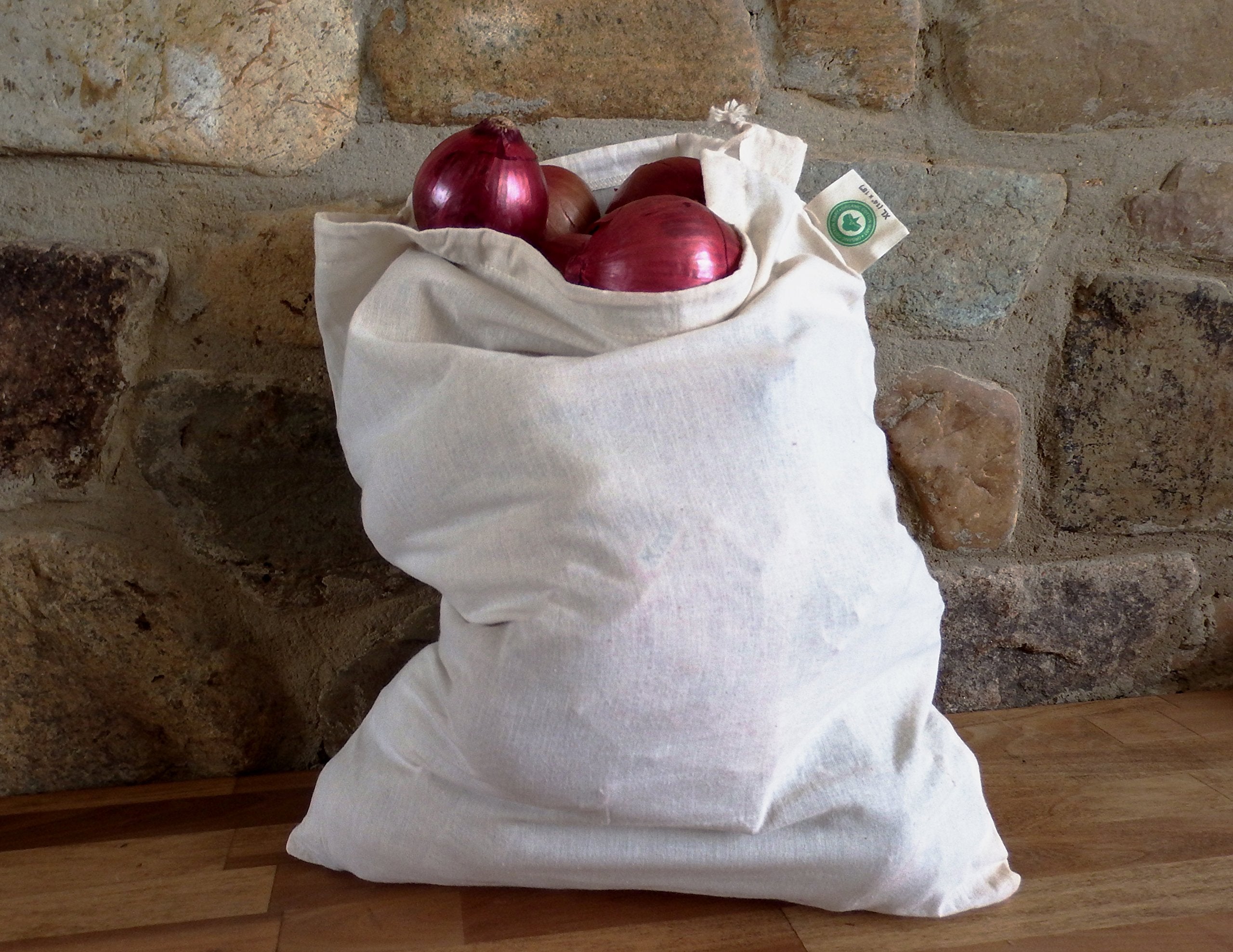 Food Grade Bulk Storage Bags - 6 Pack, Xl Size, 100% Organic Cotton Drawstring Bags - Flour Sack Bags - Reusable, Washable Musli