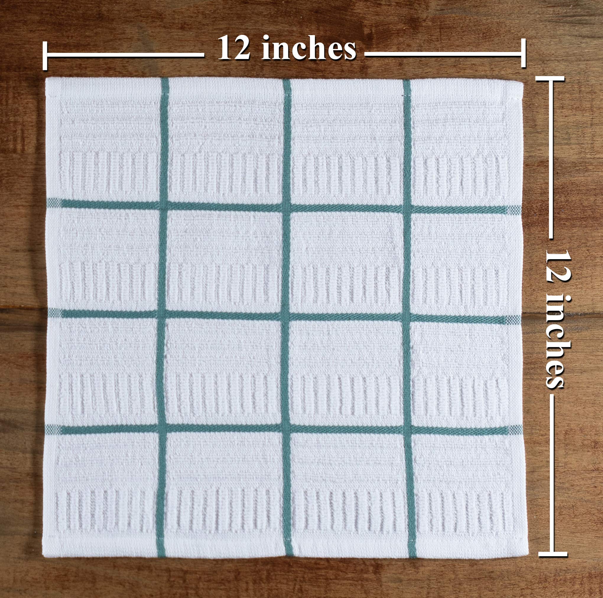 Kitchen Towels Dishcloths 100% Cotton, Set Of 8, Blue And White Dish Cloth Towels, Tea Towels, Reusable And Absorbent Cleaning C